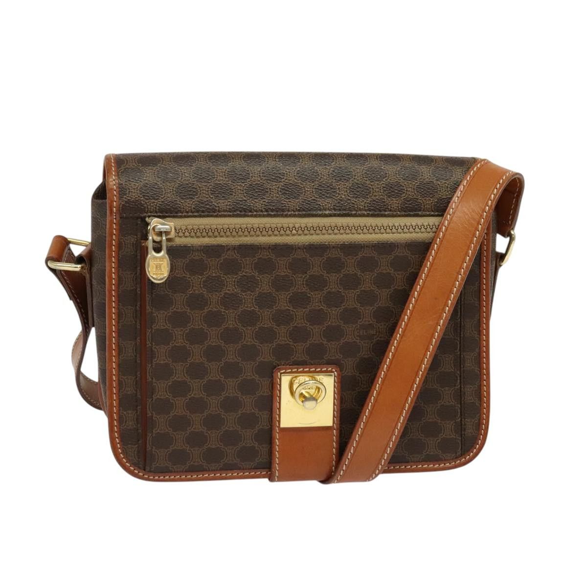 Celine CELINE Macadam Canvas Shoulder Bag Pvc Leather Brown Gold Size ONE SIZE - 1 Thumbnail