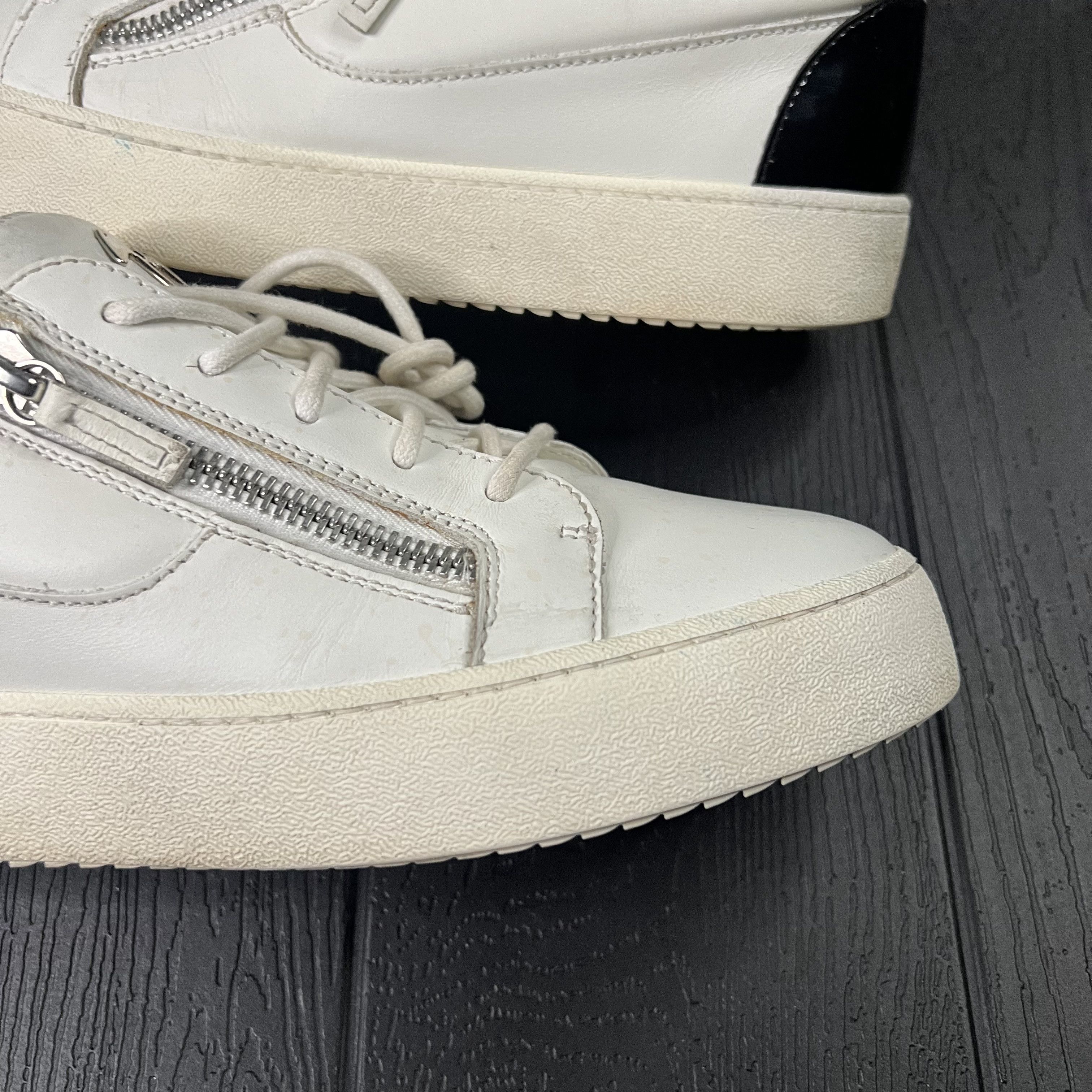 Giuseppe Zanotti Giuseppe Zanotti Double Zip Low Top Sneaker White Black Size US 11 / EU 44 - 6 Thumbnail