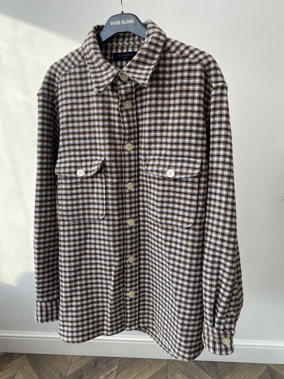 Allsaints Vintage AllSaints Plaid Wool Overshirt Jacket Shacket Size US XL / EU 56 / 4 - 5 Thumbnail