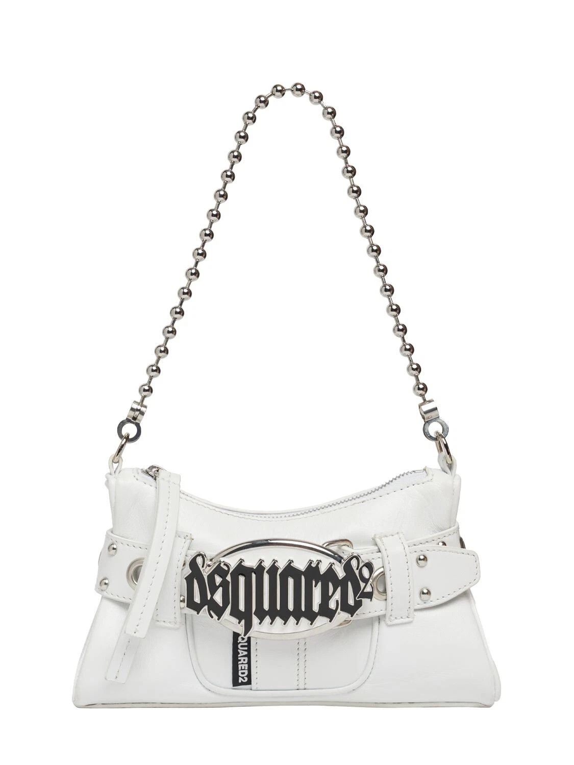 Dsquared2 DSQUARED2 Gothic Leather White Shoulder Bag New Size ONE SIZE - 1 Thumbnail