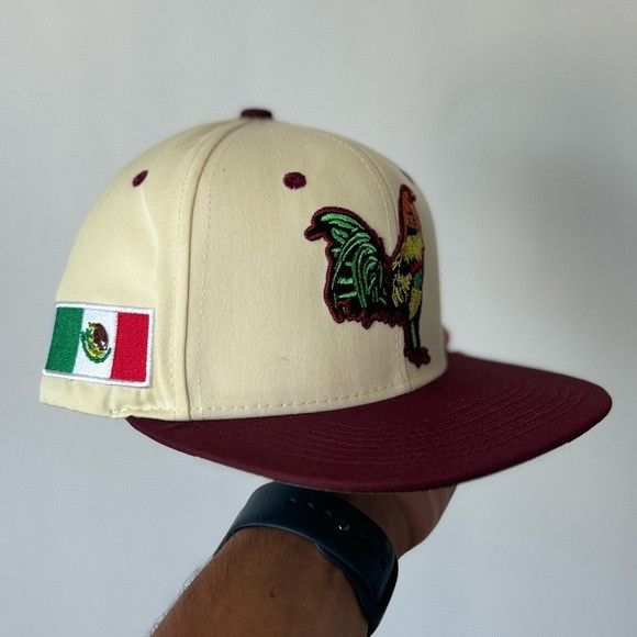 Designer BRAND NEW ROOSTER MEXICO FLAG GALLO FLAT BILL SNAPBACK HAT Size ONE SIZE - 2 Thumbnail