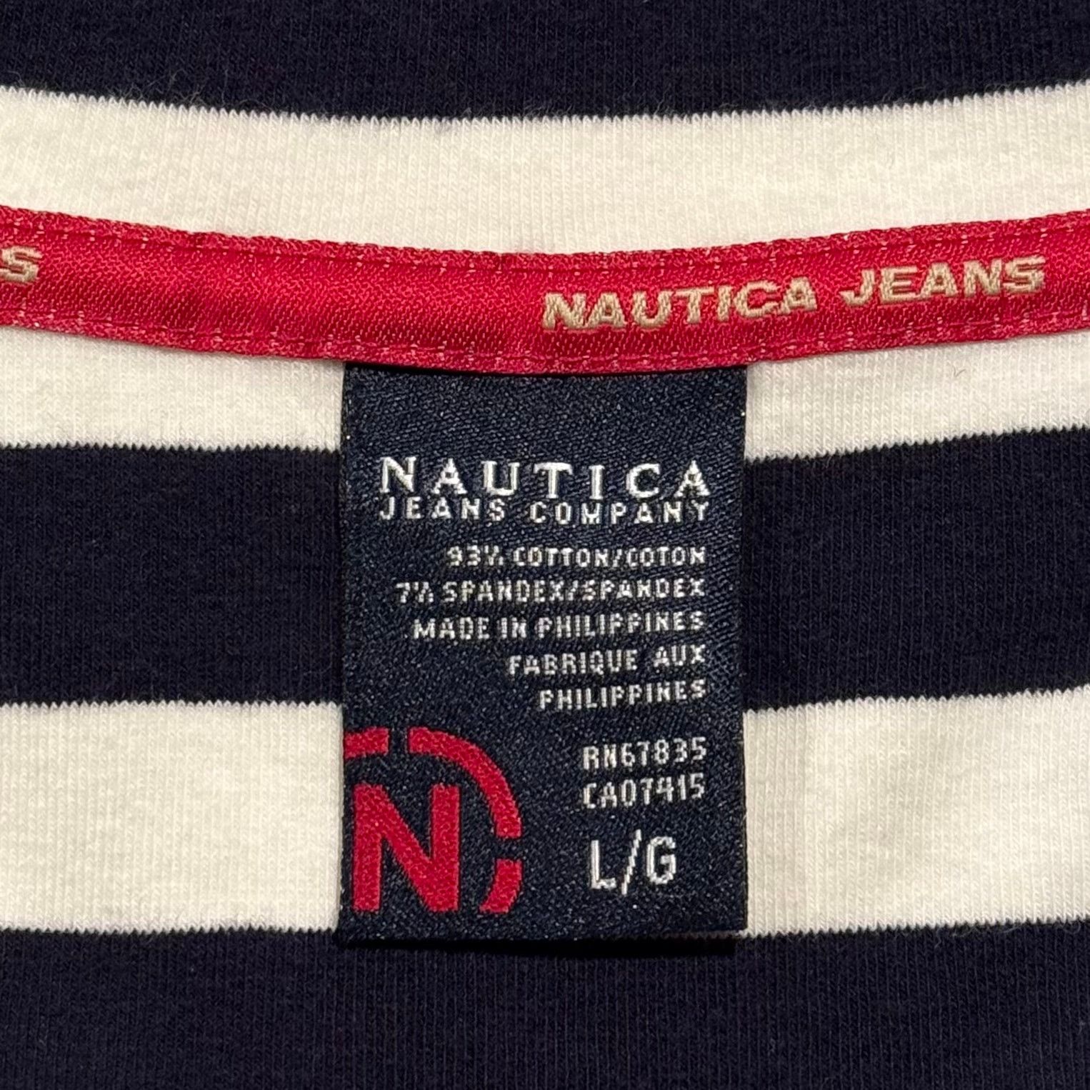 Nautica Nautica Top 3/4 Sleeve Nautical Preppy Stretch Stripe Large Size L / US 10 / IT 46 - 3 Thumbnail