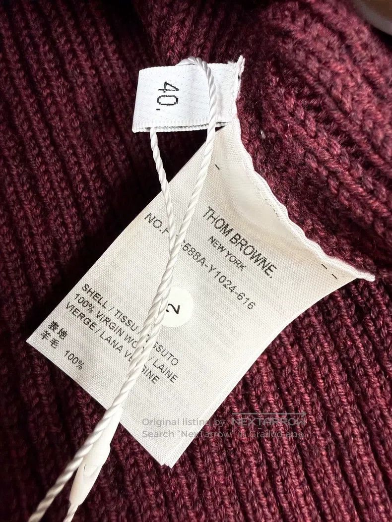 Thom Browne Thom Browne Burgundy Long Sleeve Knit Cardigan Size S / US 4 / IT 40 - 5 Thumbnail