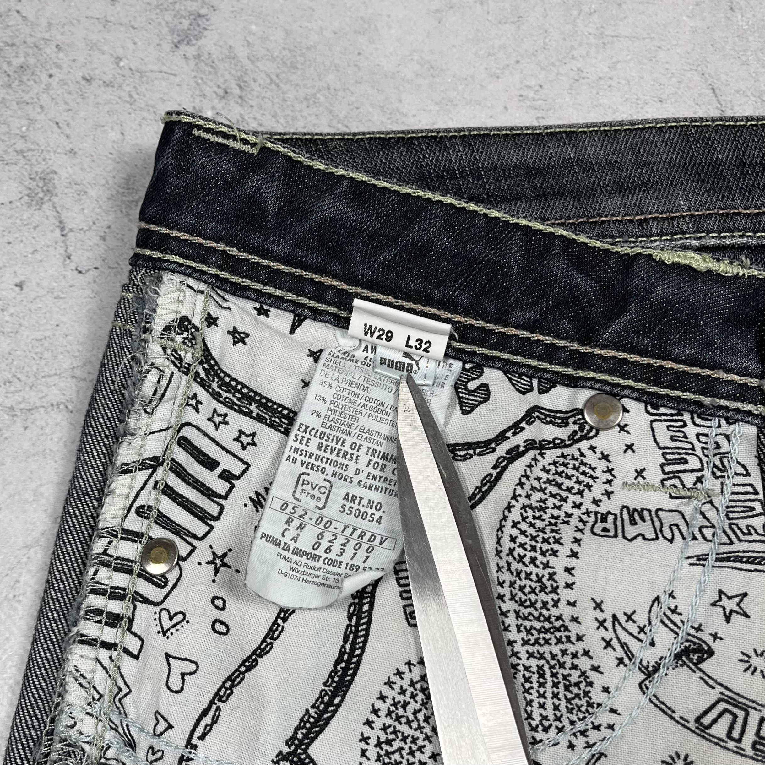 Evisu × Puma Vintage Evisu X Puma Y2K Low Rise Jeans Pants Size 29" - 23 Thumbnail