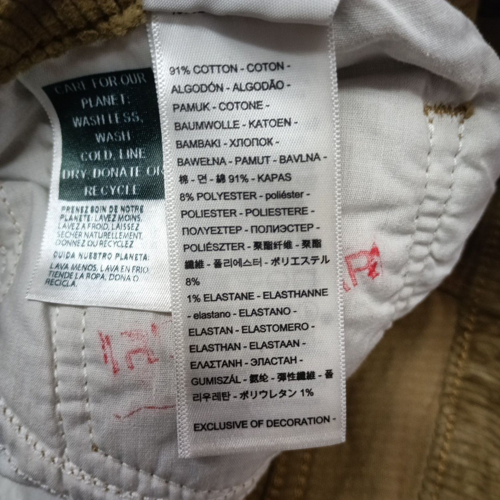 Levi's Levis 721 Corduroy Pants Womens 30x30 Brown Skinny IRREGULAR Size 30" / US 8 / IT 44 - 5 Thumbnail
