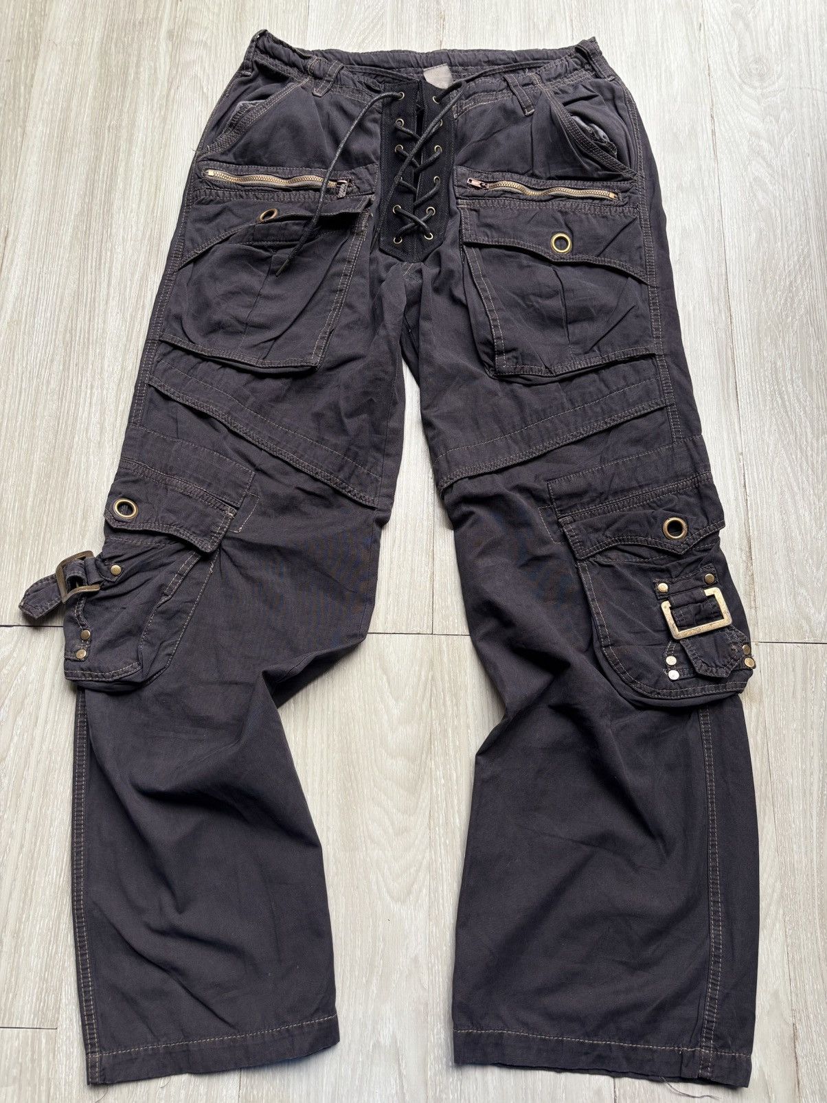 Le Grande Bleu (L.G.B.) Vertgarments lace up baggy cargo pants Size US 29 - 1 Thumbnail
