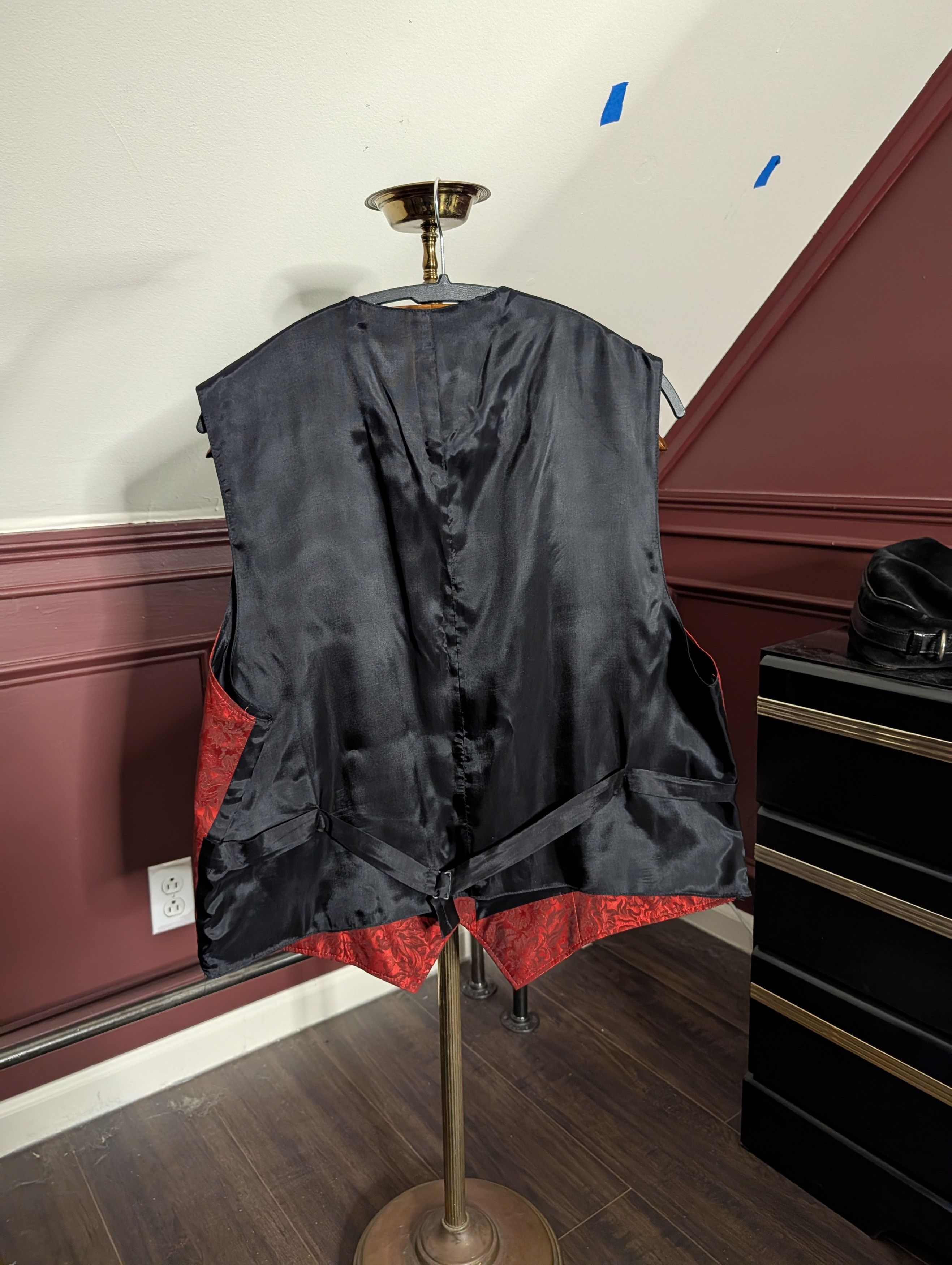 Other Wahmaker 100% SILK Red Floral Western MiUSA Vest Size 44R - 7 Thumbnail
