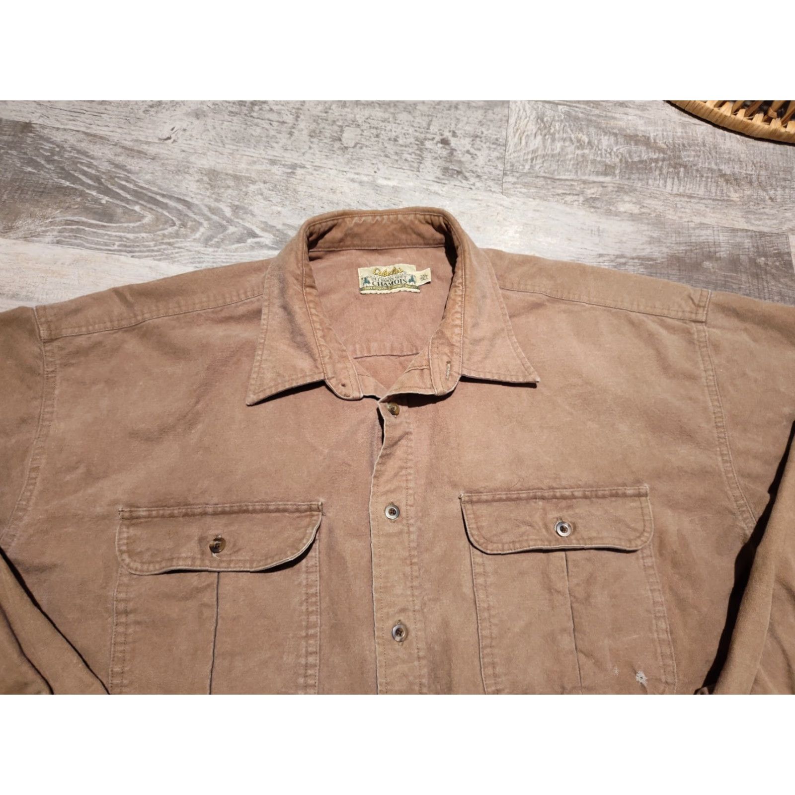 Vintage VINTAGE Cabela's Men’s Button-Up Shirt Heavy Flannel Chamois Cotton 3XL Tall Brown Outdoors Fall Winter Size US XXL / EU 58 / 5 - 6 Thumbnail