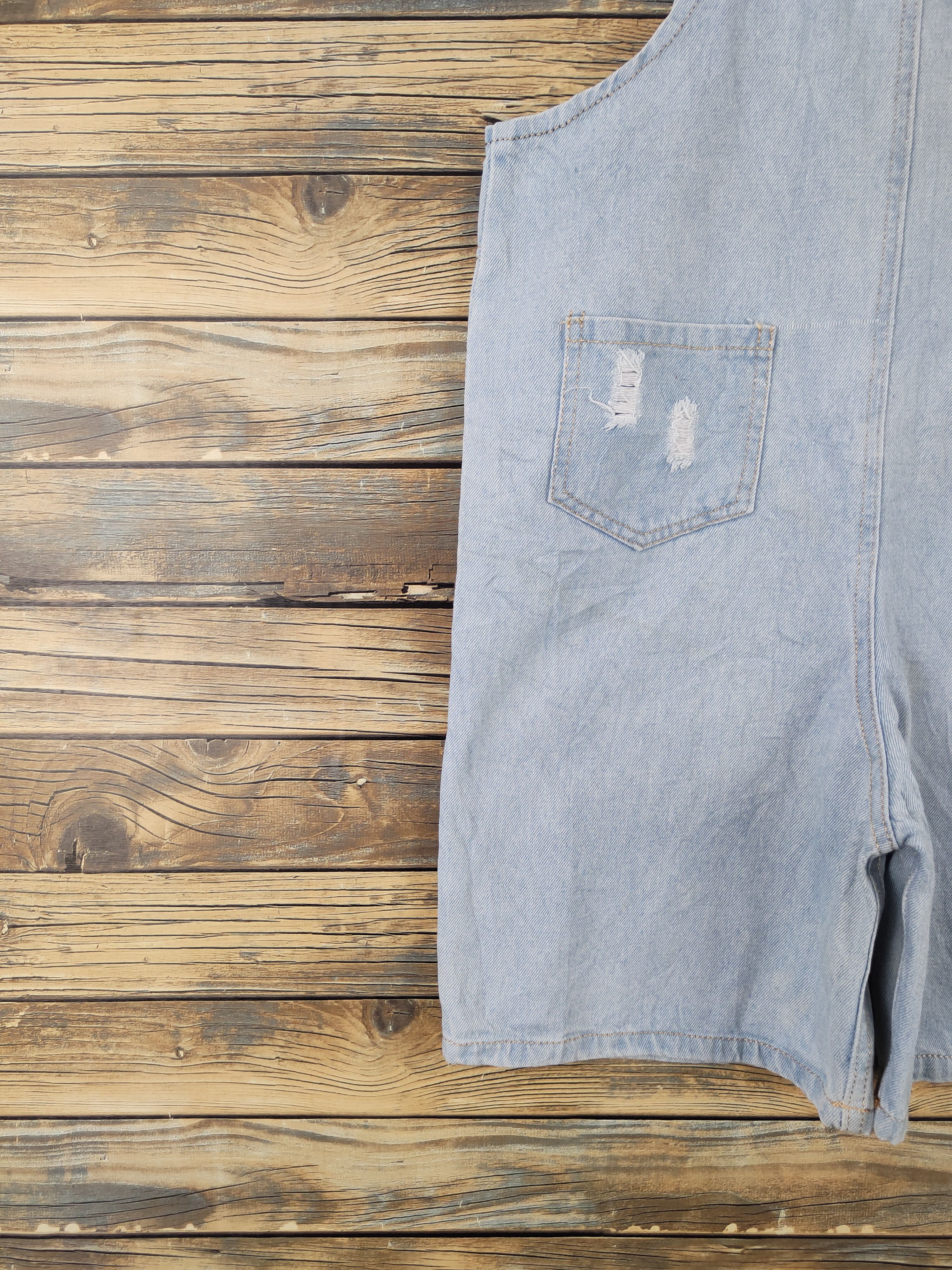 Japanese Brand × Vintage Vintage Japanese Brand Light Blue Denim Shortall Jumpsuits Size 34" / US 12 / IT 48 - 12 Thumbnail