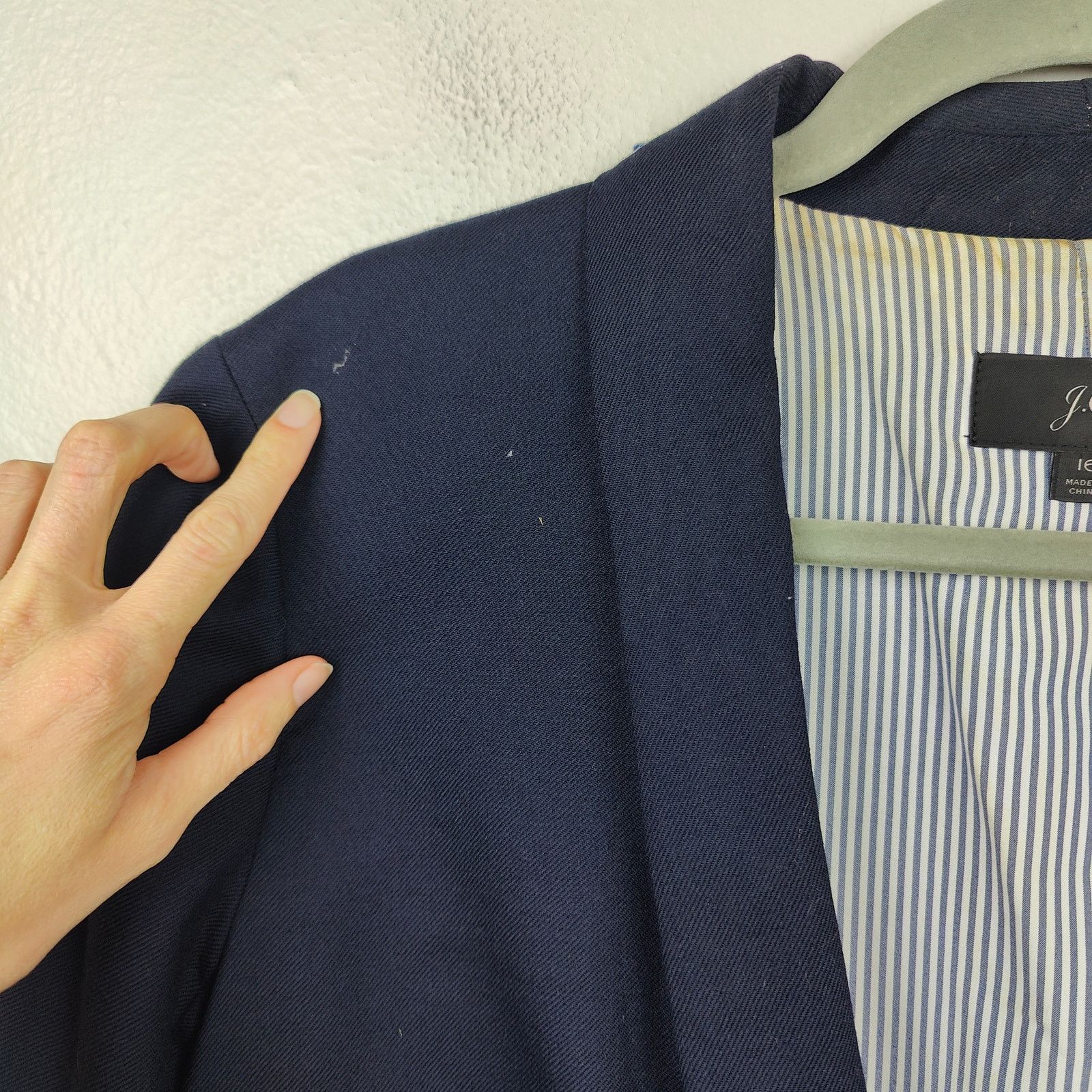 J.Crew J Crew Parke Wool Flannel Blazer Womens 16 Navy Blue Size XXL / US 16-18 / IT 52-54 - 4 Thumbnail