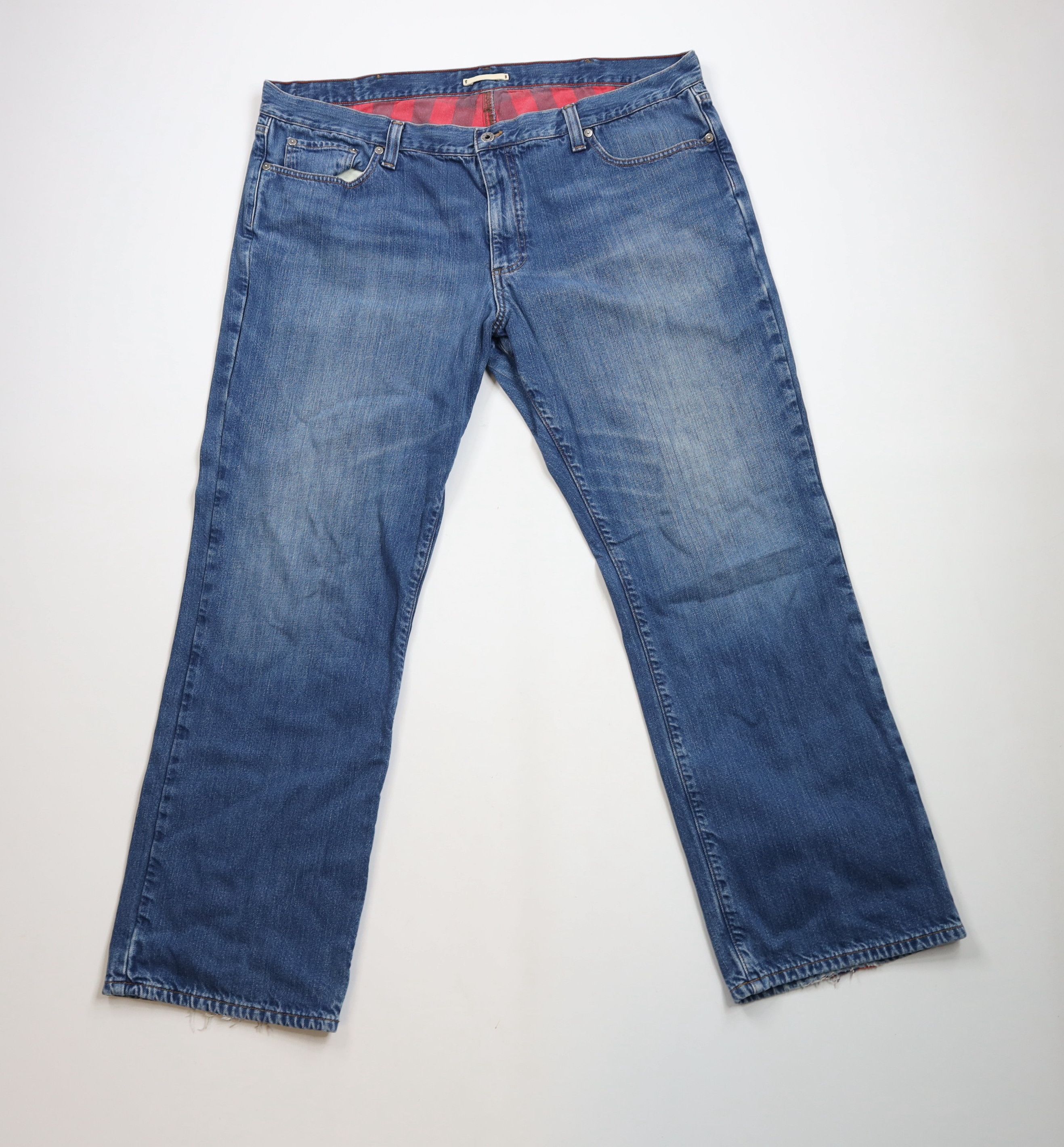L.L. Bean × Vintage Vintage LL Bean Flannel Lined Wide Leg Denim Jeans Blue Size US 42 / EU 58 - 2 Thumbnail