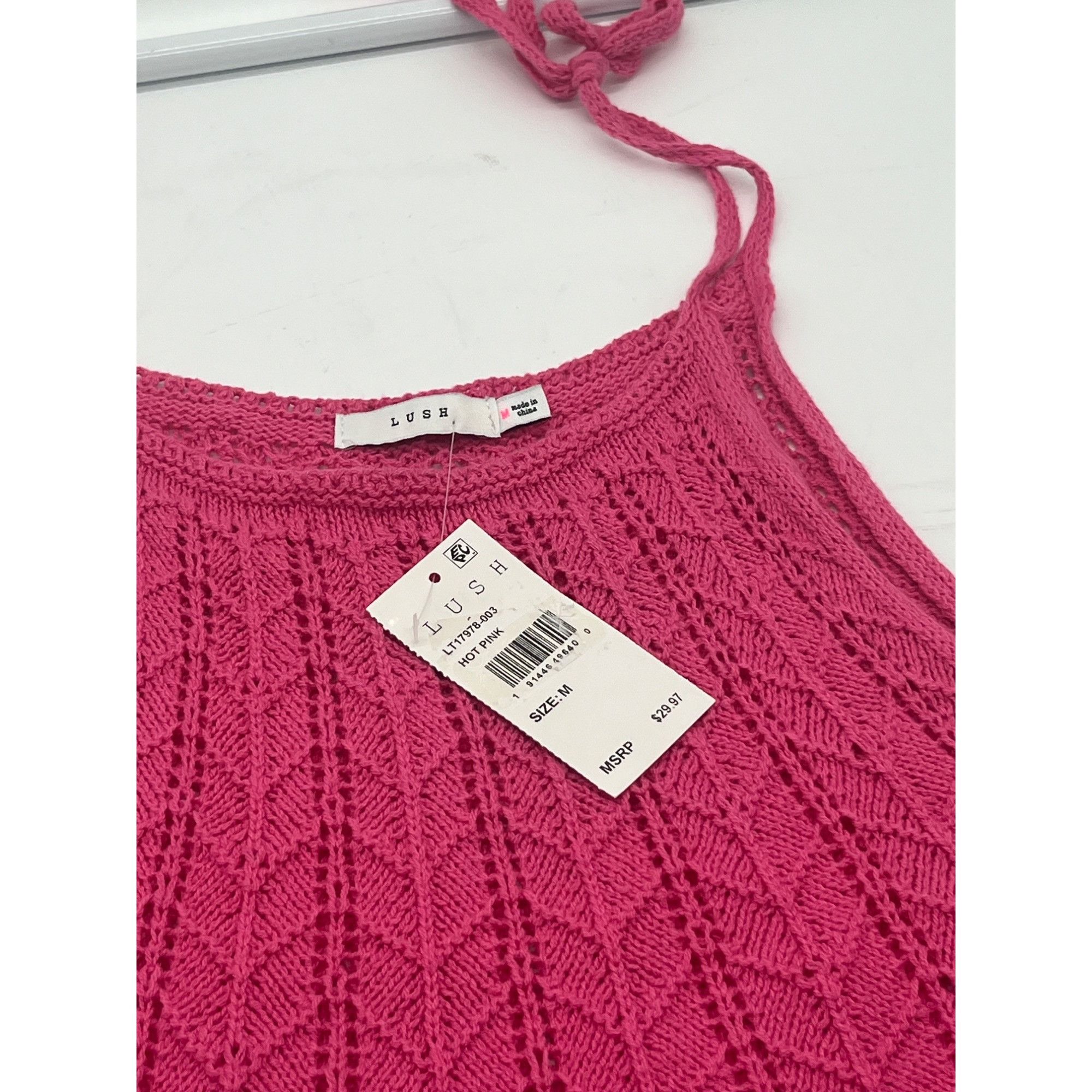 Other LUSH Crochet Knit Sweater Tank Top In Hot Pink, Sz. M Size M / US 6-8 / IT 42-44 - 8 Thumbnail