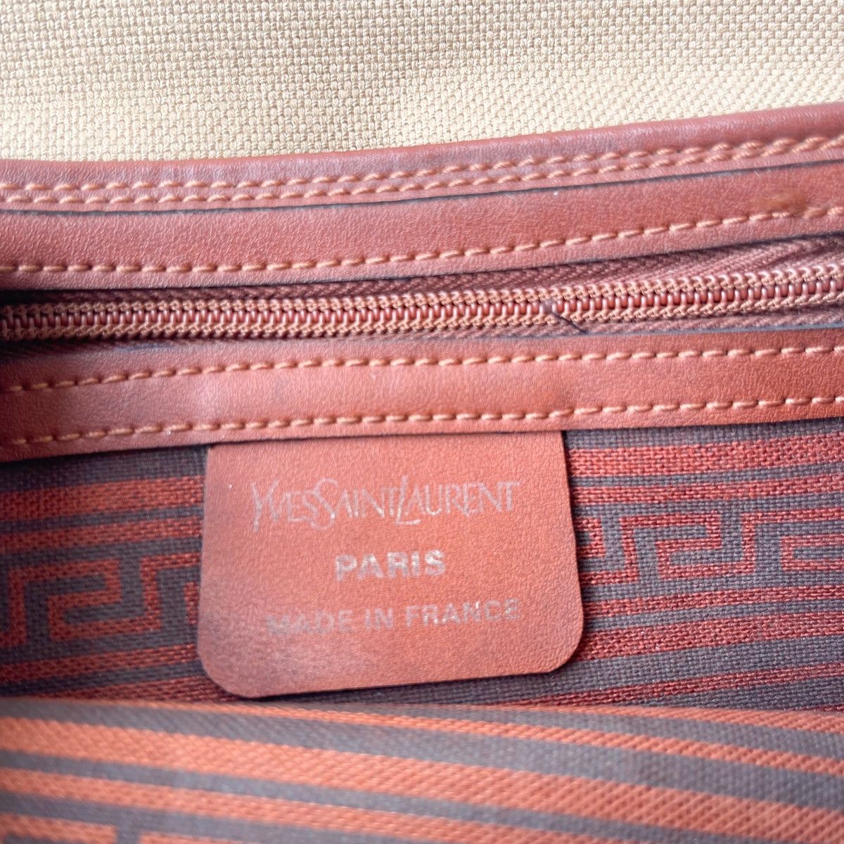 Yves Saint Laurent Yves Saint Laurent Vintage Beige Canvas Clutch Bag Size ONE SIZE - 5 Thumbnail