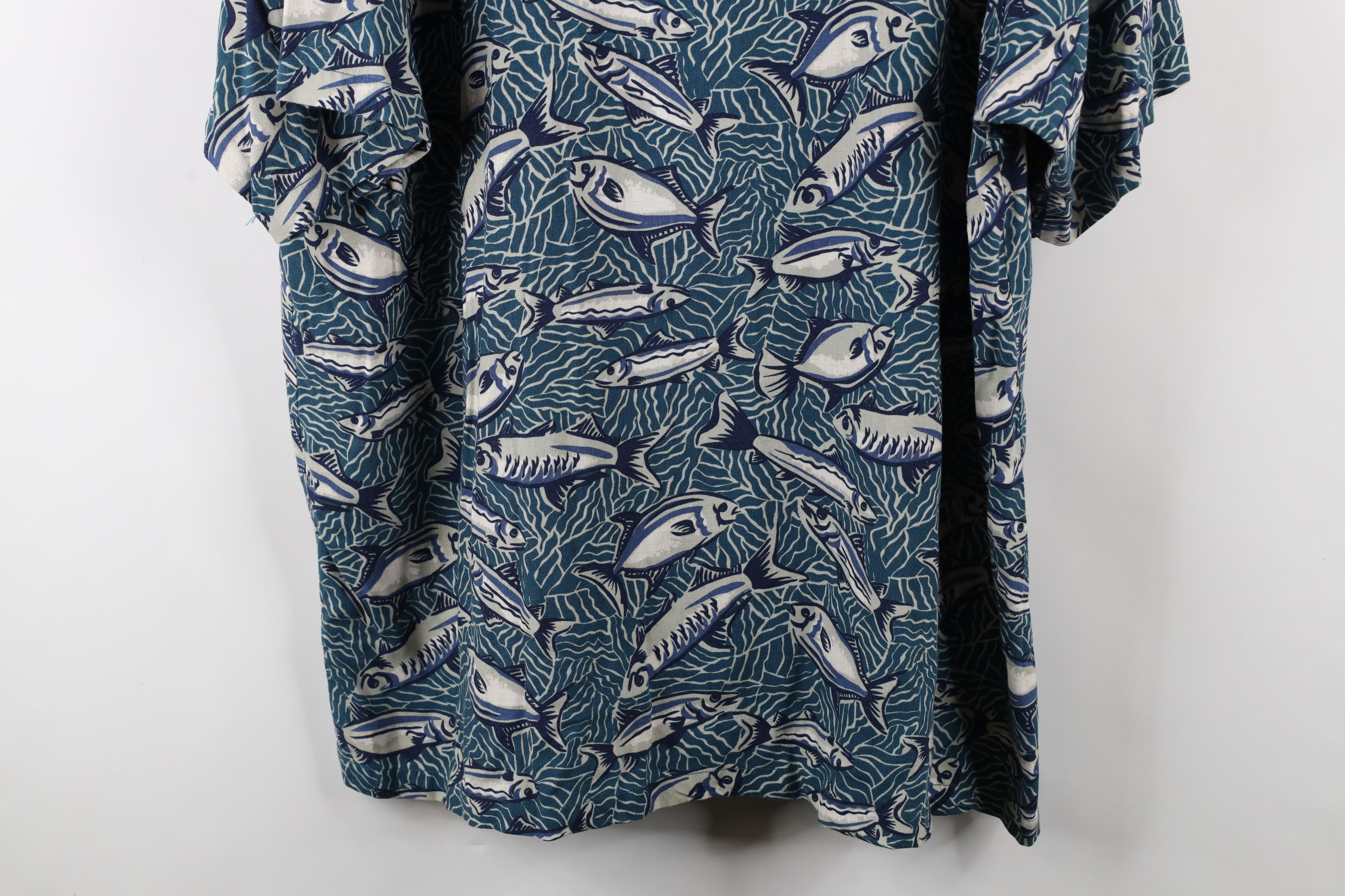Columbia × Vintage Deadstock Vintage 90s Columbia Print Flax Linen Button Shirt Size US XL / EU 56 / 4 - 11 Thumbnail