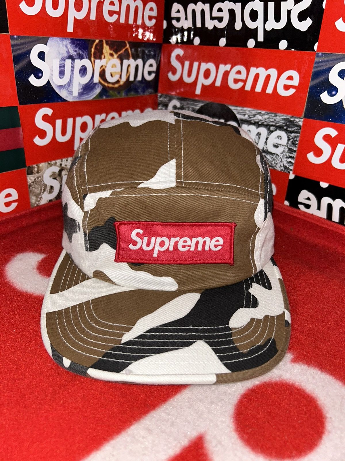 Supreme Supreme Leather Camp Cap Box Logo BROWN F/W16 | Grailed
