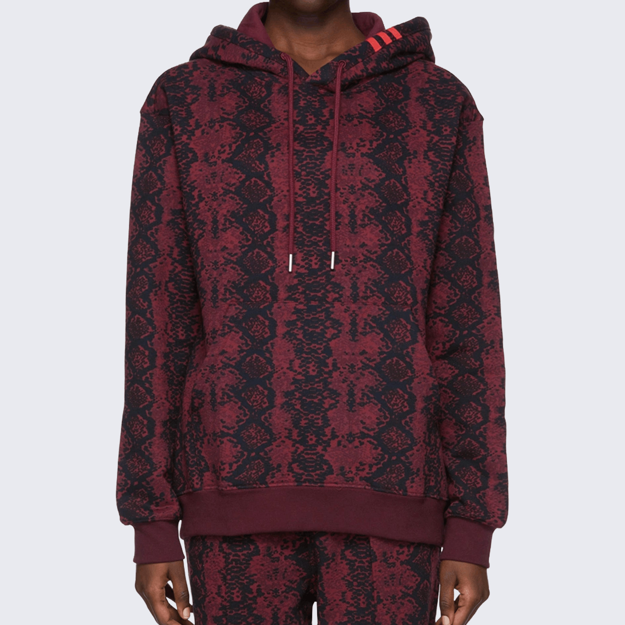 Adidas Adidas X Ivy Park Burgundy All Over Print Hoodie Sweatshirt Size US L / EU 52-54 / 3 - 3 Thumbnail