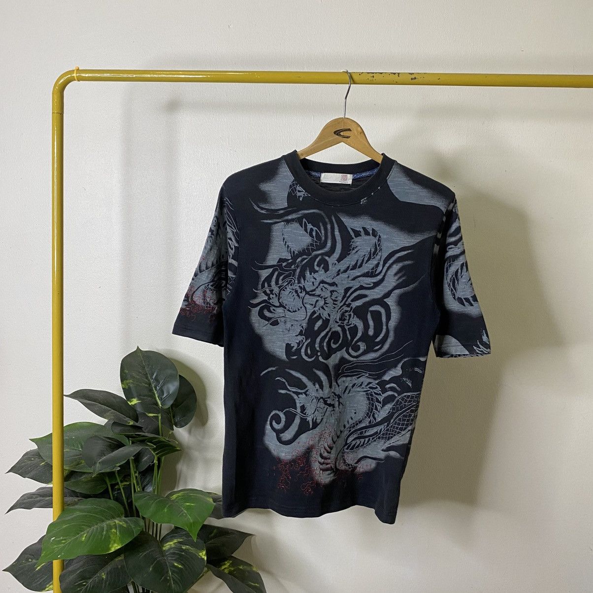 Japanese Brand Sukajan Japan Motive Ed Hardy Karakuri Tamashii Loopwheel T Size US S / EU 44-46 / 1 - 1 Thumbnail