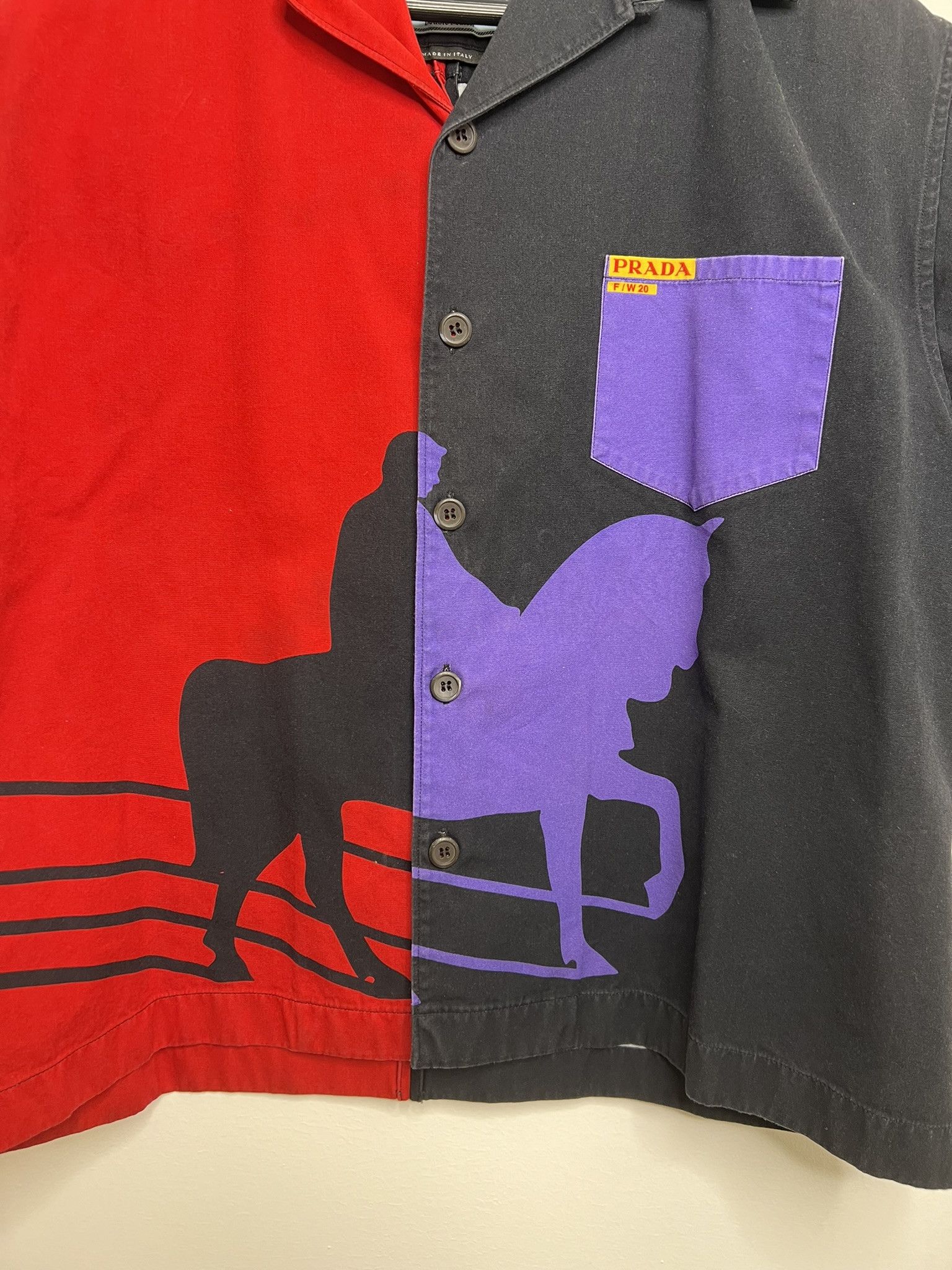 Prada Prada FW20 Double Match Horse Camp Shirt sz M Size US M / EU 48-50 / 2 - 2 Thumbnail