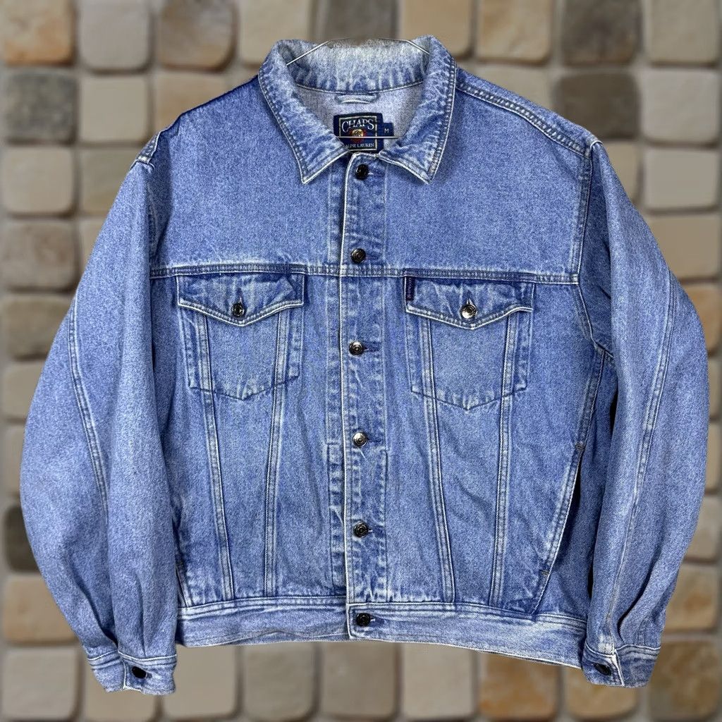 Polo Ralph Lauren VINTAGE Chaps Ralph Lauren Denim Jacket Mens M Polo 90s RL Jean Fade Trucker Grunge Y2K Size US M / EU 48-50 / 2 - 1 Thumbnail