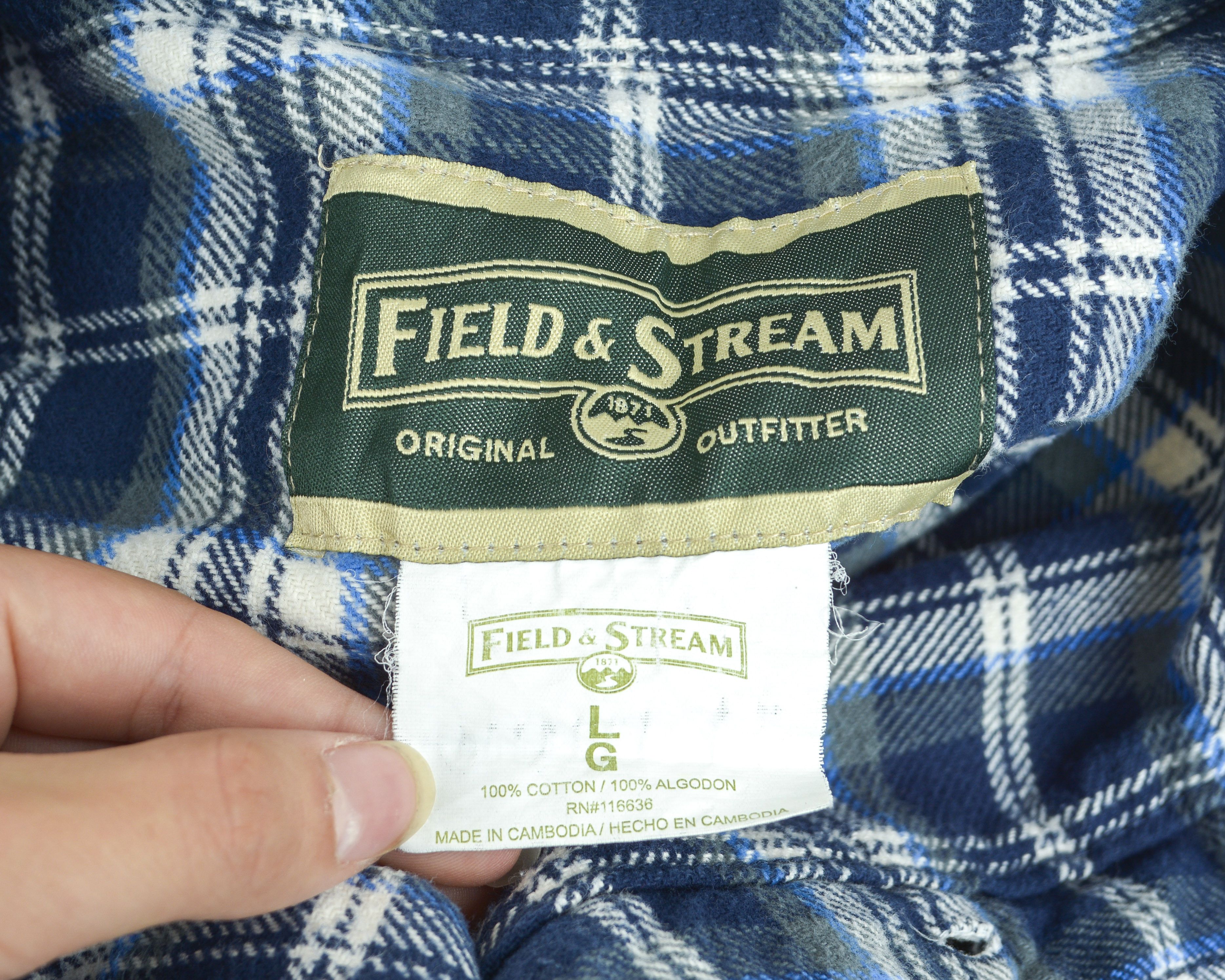 Field & Stream Flannel Button Up Shirt L Jacket Plaid Tartan Check Top Vtg Size US L / EU 52-54 / 3 - 11 Thumbnail