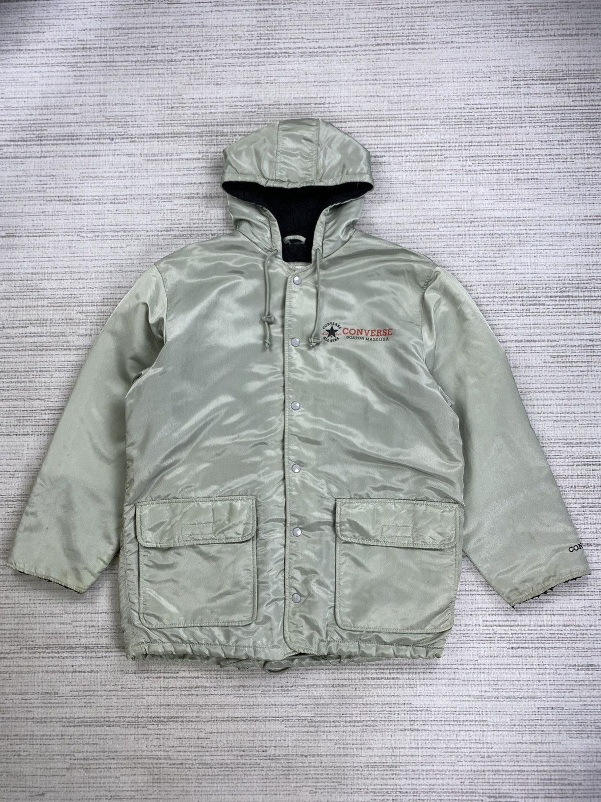 Converse × Japanese Brand × Vintage Vintage 90s Converse Big Logo Lined Sherpa Hoodie Jacket Size US L / EU 52-54 / 3 - 2 Thumbnail