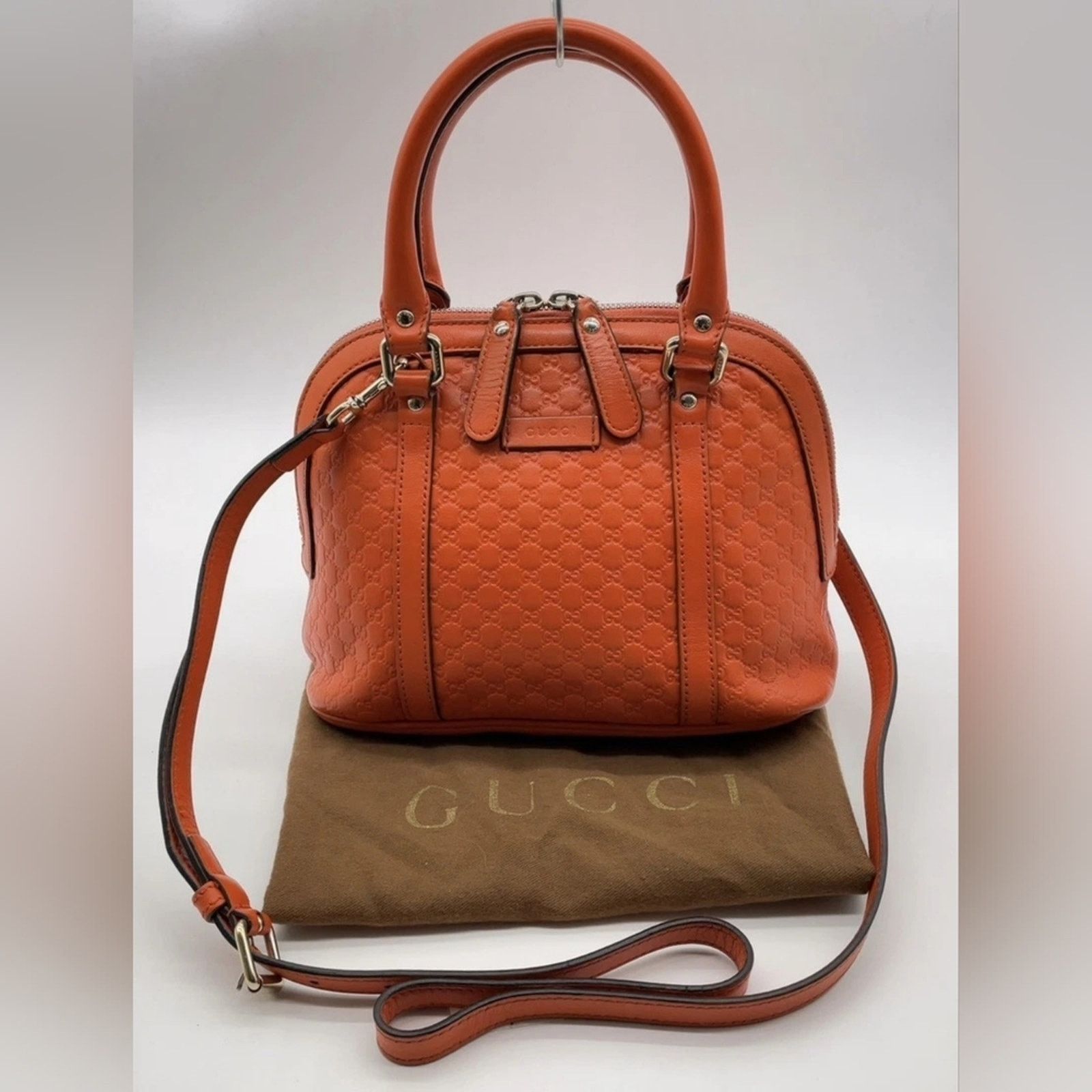 Gucci Gucci Microguccissima Mini Dome Satchel Handbag Orange Size ONE SIZE - 1 Thumbnail