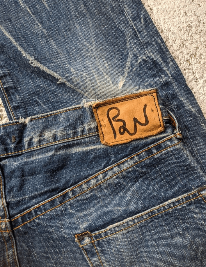 Japanese Brand Distresssed Faded Union Made Blue way Jeans pants Size US 33 - 4 Thumbnail