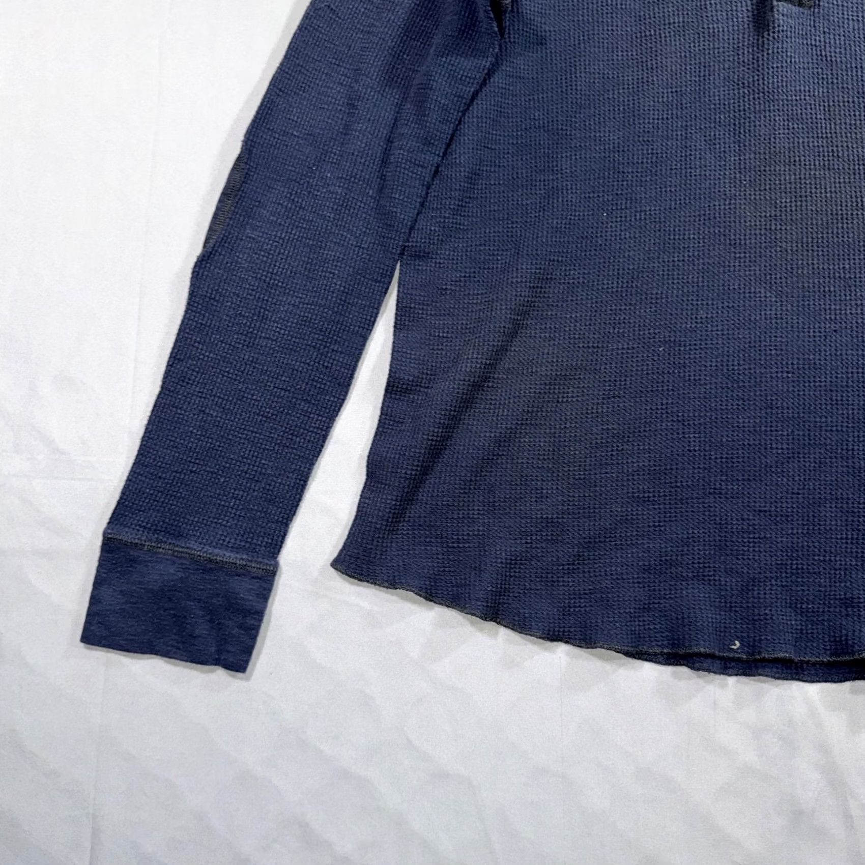 Vince Vince Henley Shirt Mens XL Blue Waffle Knit Thermal Long Sleeve T-Shirt Top Size US XL / EU 56 / 4 - 4 Thumbnail