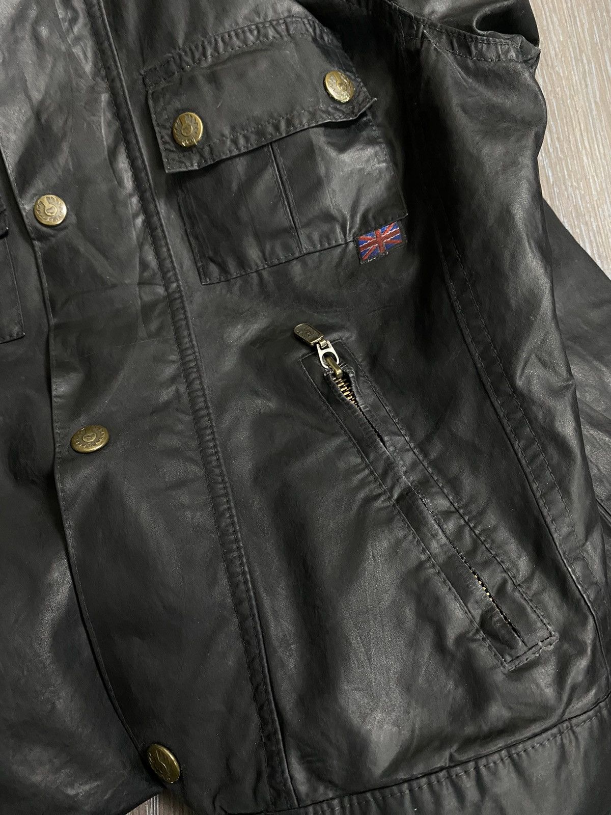 Belstaff Belstaff Gold Rubberized Y2K Belt Biker Jacket Size M / US 6-8 / IT 42-44 - 24 Thumbnail