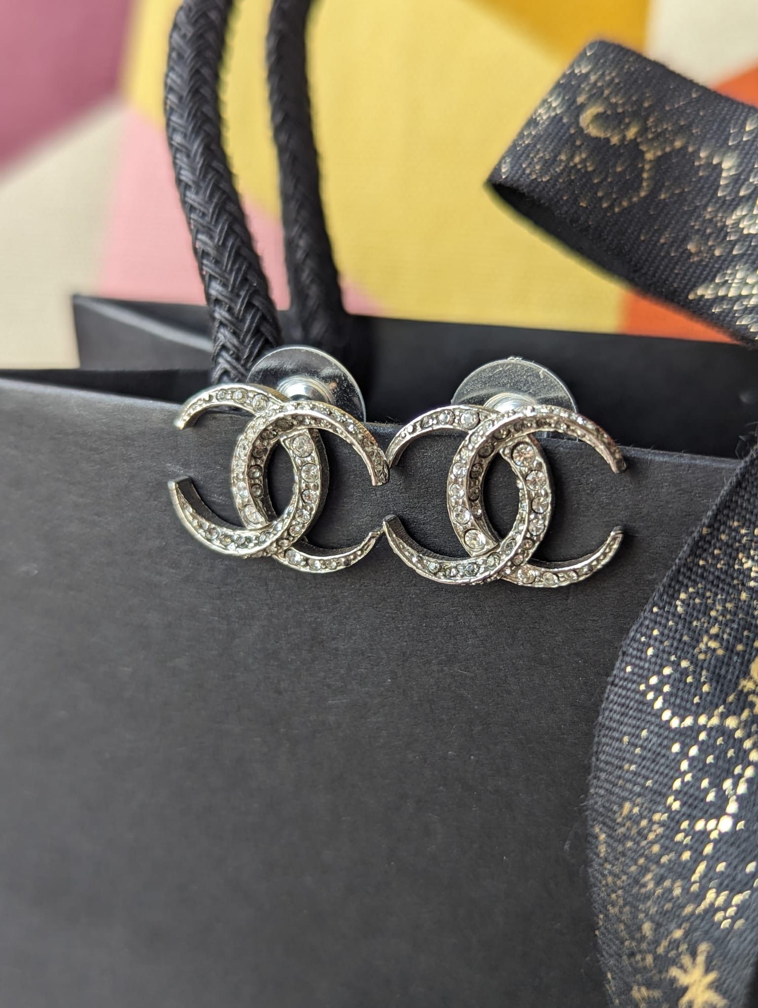 Chanel Chanel CC B15C Logo Dubai Moon Crystal SHW Earrings Box Size ONE SIZE - 13 Thumbnail