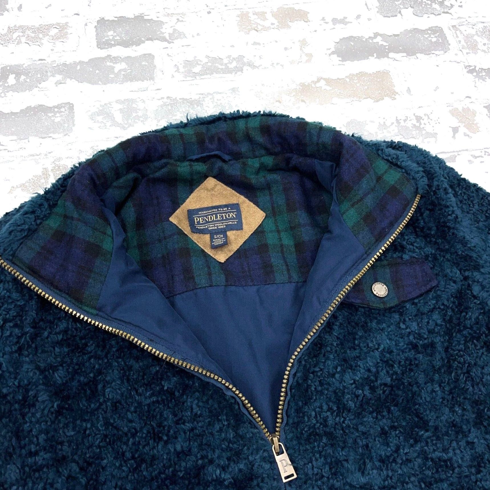 Pendleton Pendleton Jacket Women Small Blue Green Deep Pile Sherpa Fleece Sport Coat Size S / US 4 / IT 40 - 4 Thumbnail