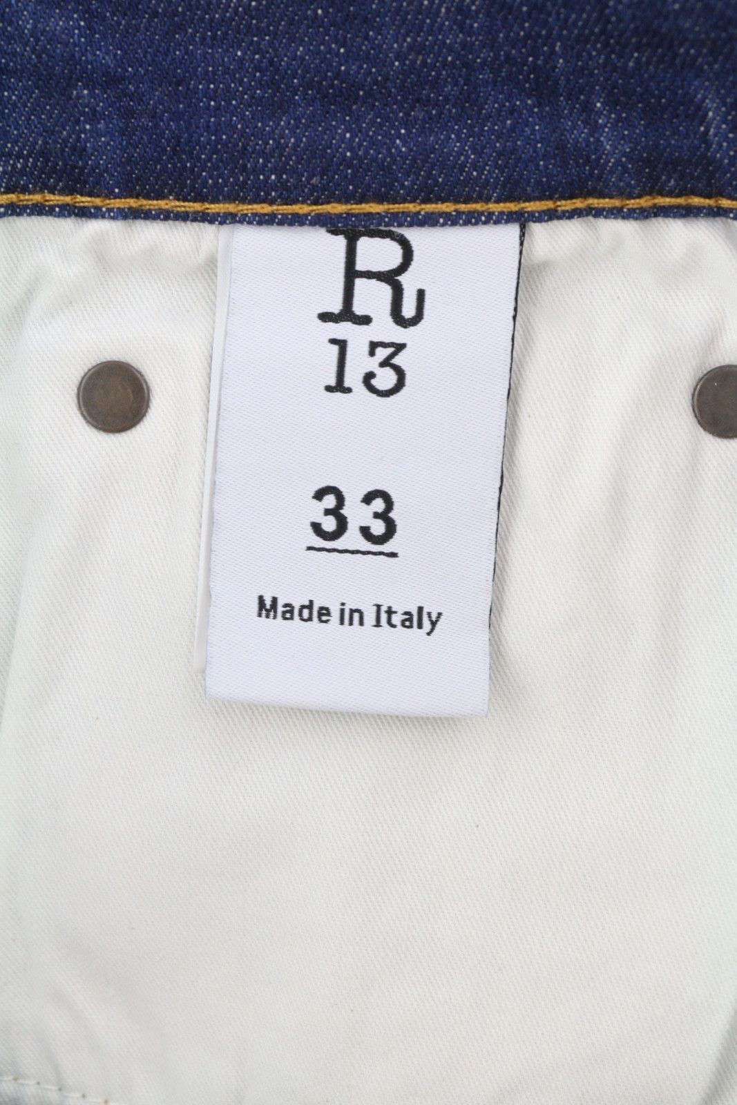 R13 SKATE 33 Howell Indigo Faded Skinny Zip Denim 86229 Size US 33 - 6 Thumbnail
