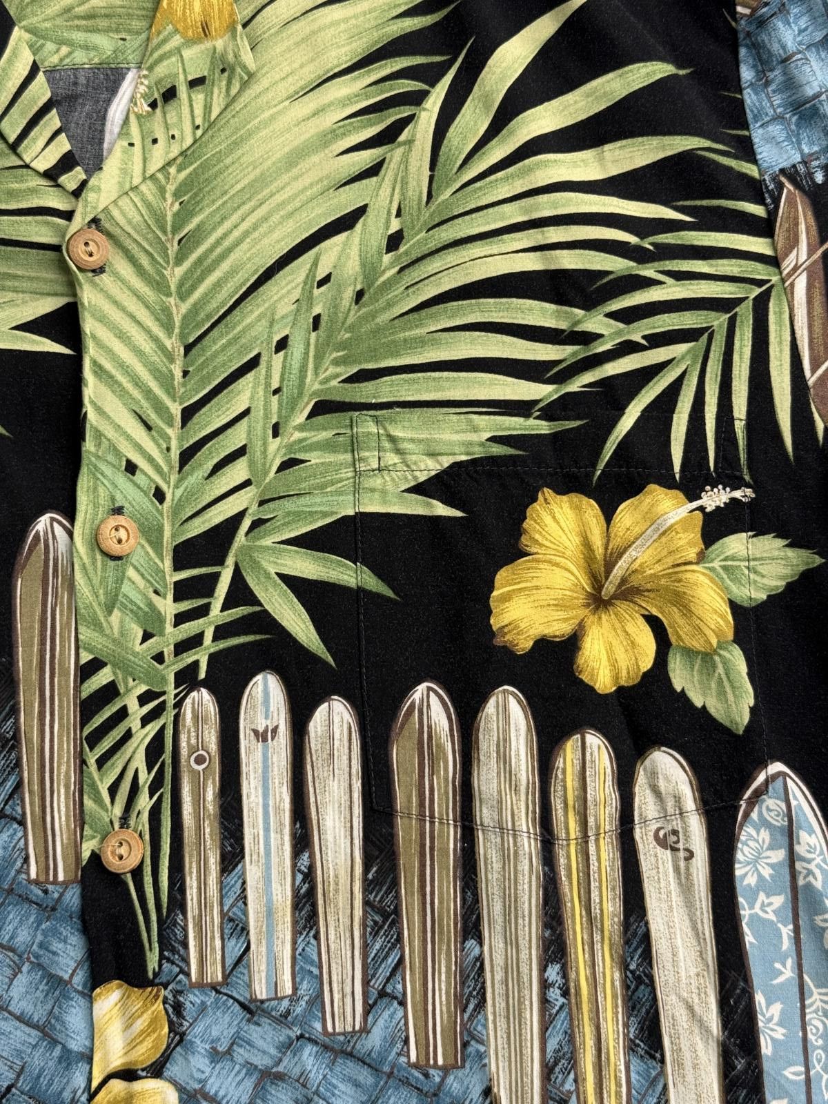 Diamond Head Mens Hawaii Shirt Wooden Surfboards Rayon- Made in Hawaii -M Size US M / EU 48-50 / 2 - 3 Thumbnail