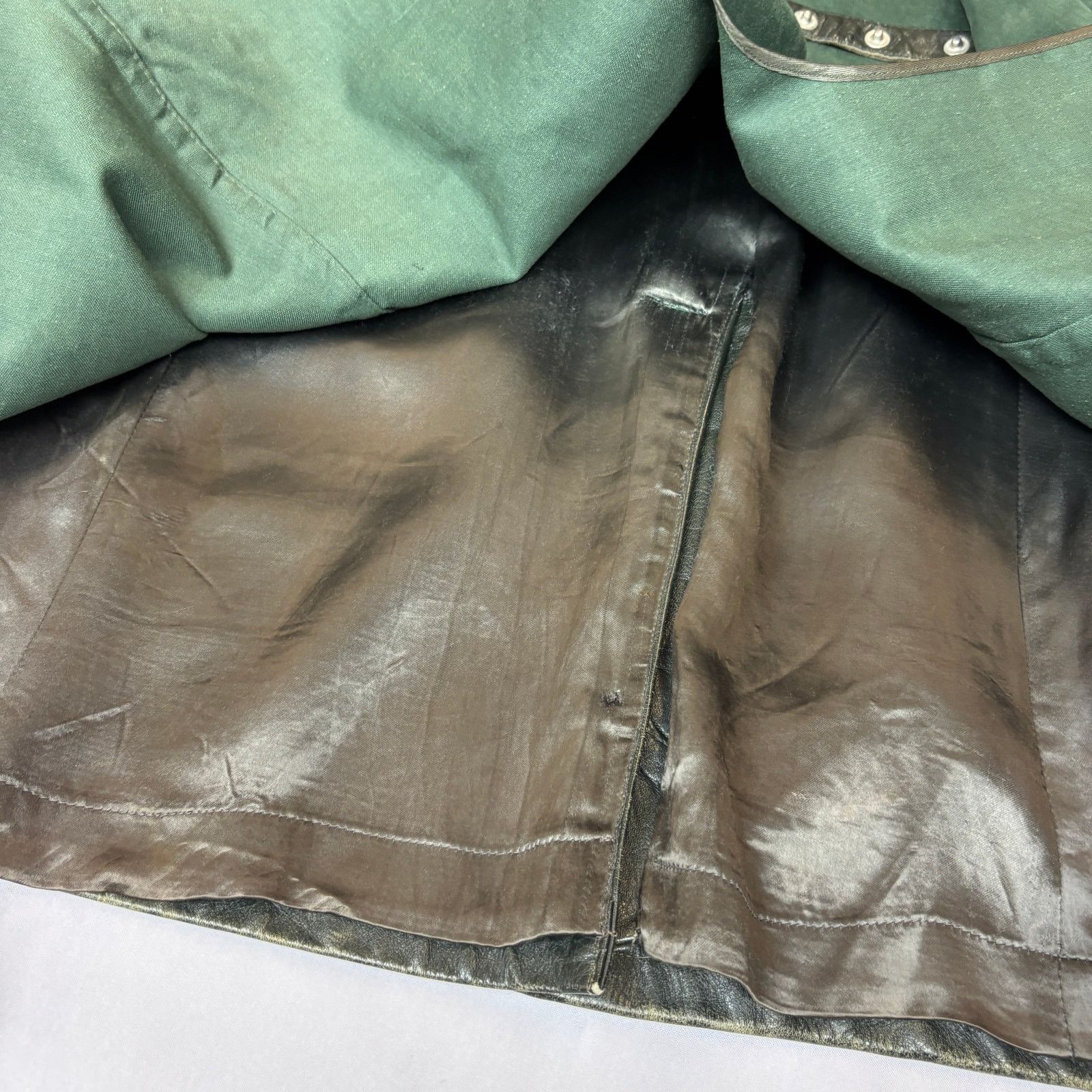 Vintage WWII 40s German Officer Horsehide Leather Moto Trench Coat Size US L / EU 52-54 / 3 - 17 Thumbnail