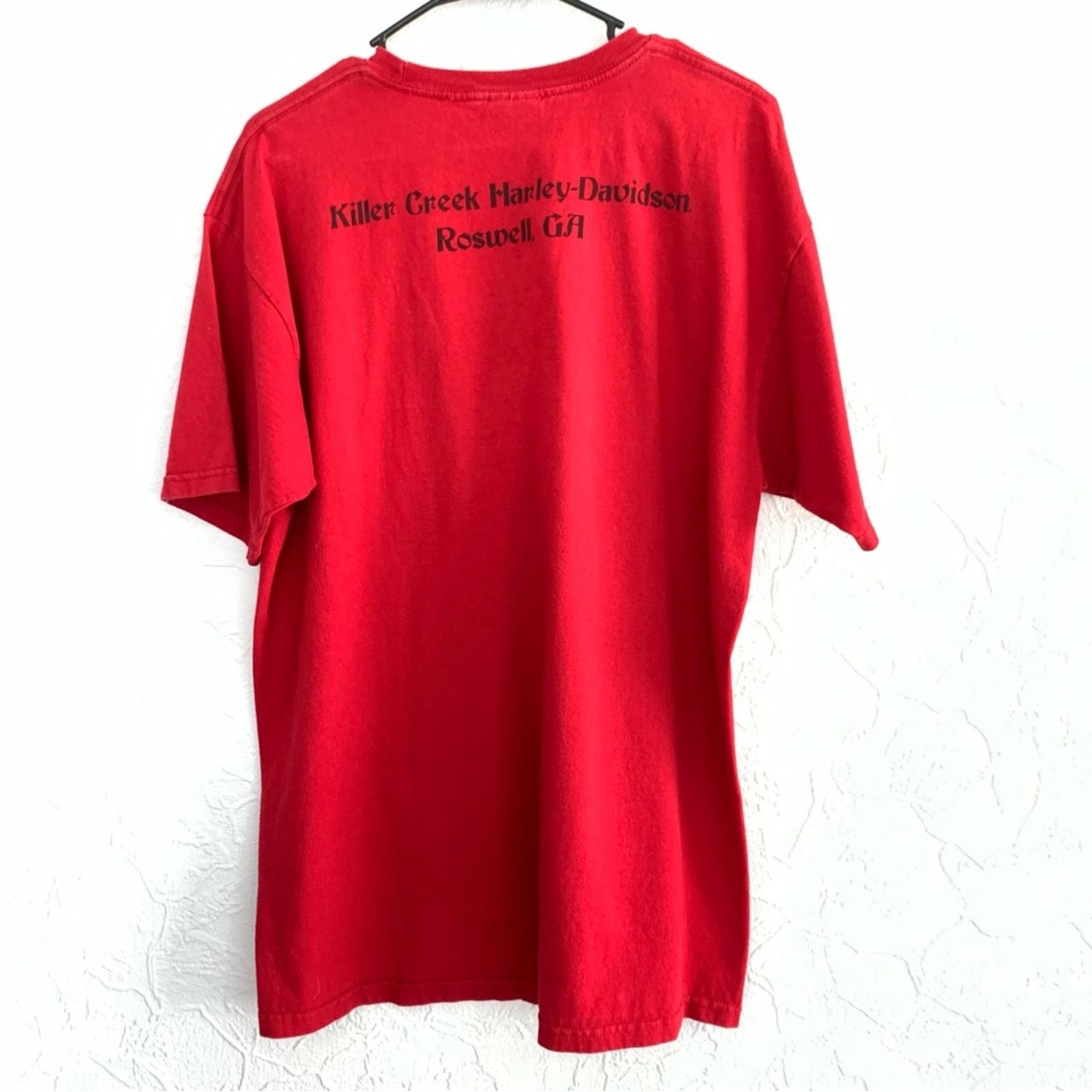 Harley Davidson MENS HARLEY-DAVIDSON RED BIKER TEE SHIRT SKULL SZ LARGE NICE Size US L / EU 52-54 / 3 - 3 Thumbnail