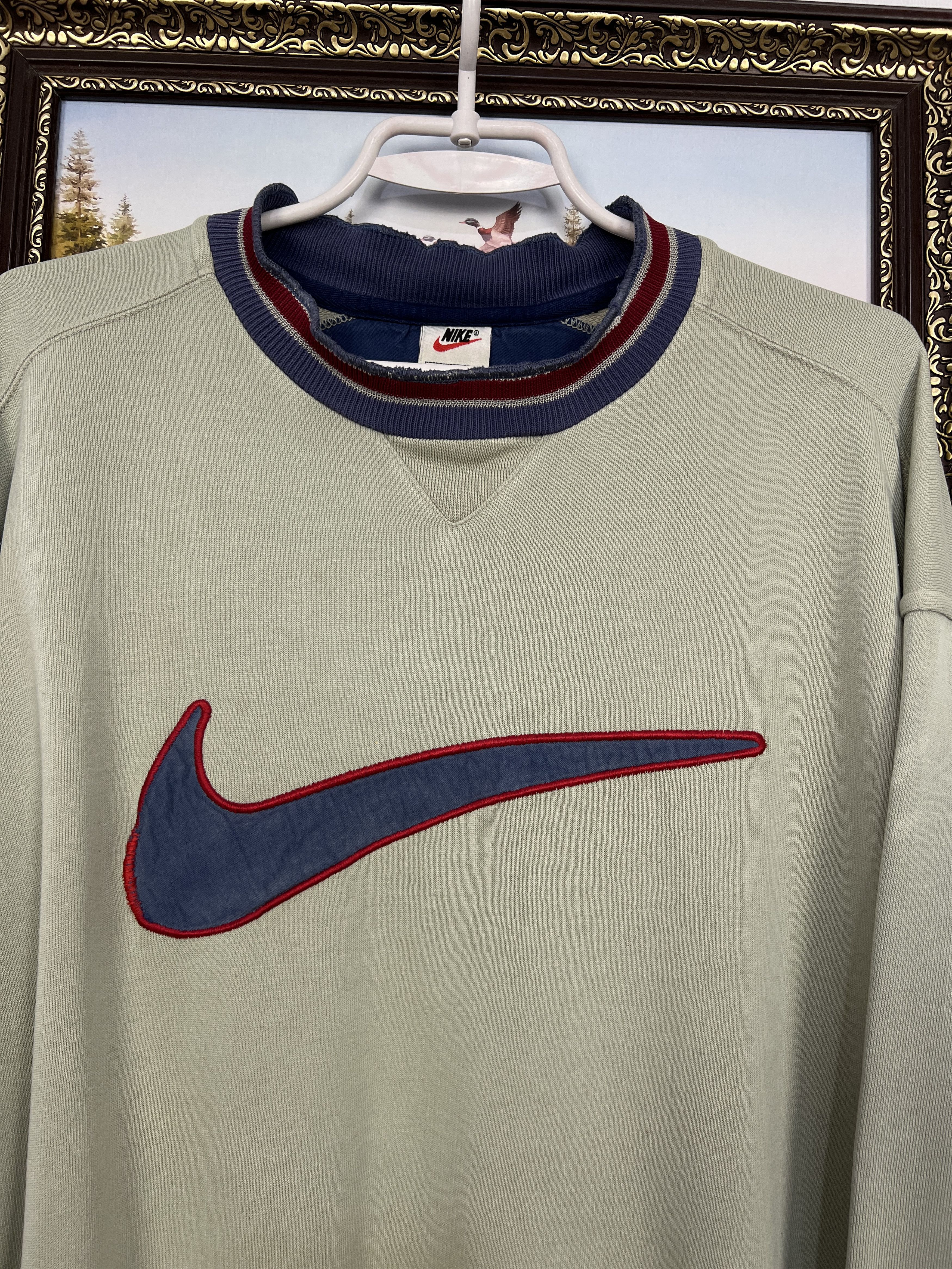 Nike Vintage 90's Nike Sweatshirt Big Swoosh Logo Center Mens Size US L / EU 52-54 / 3 - 3 Thumbnail