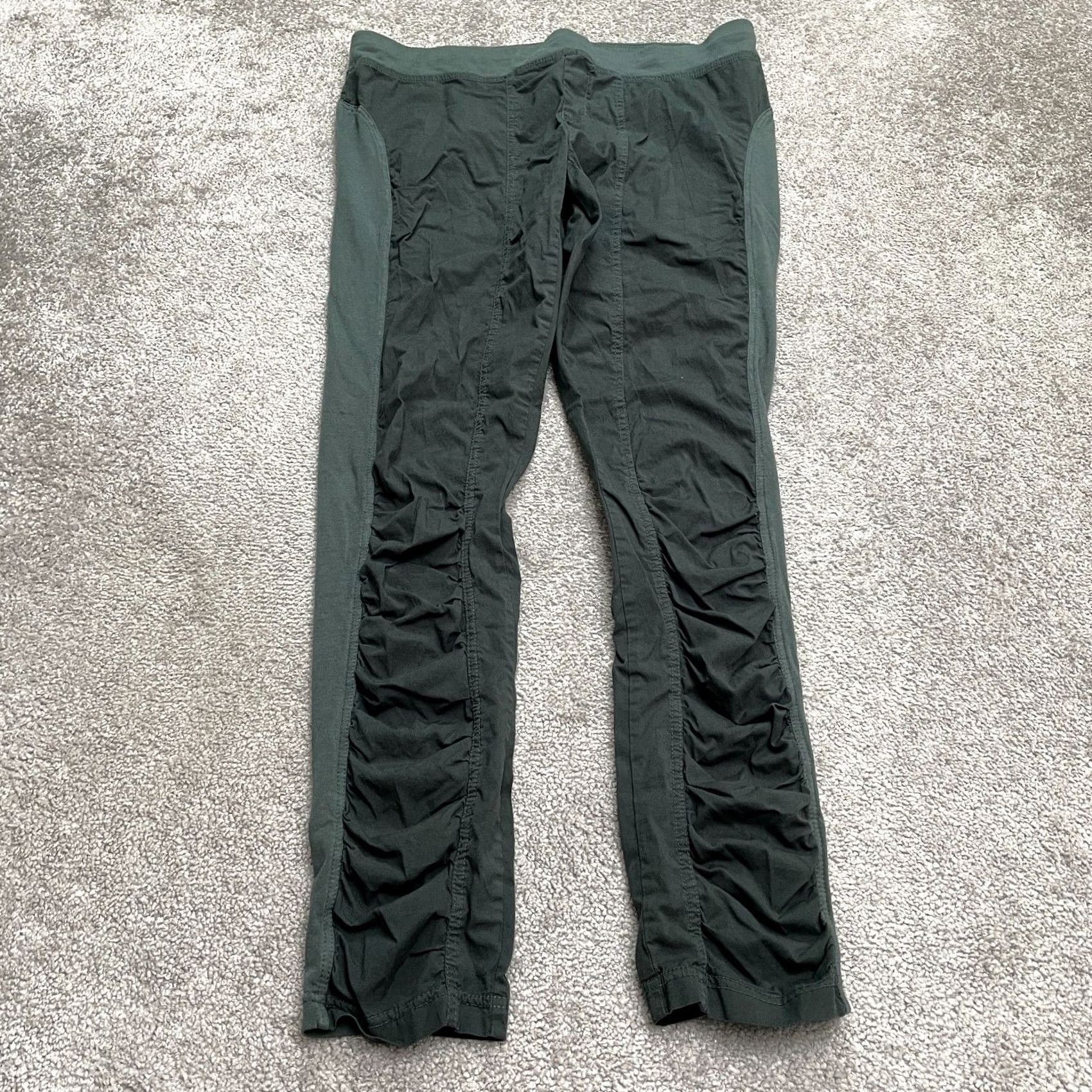 Vintage Wearable Geyser Womens Large Black Gray Mid Rise Active Pull On Pants Tapered 33 in Inseam Knits Cotton Spandex Athletic Casual 30 in 3/3/33 in Size 36" / US 14 / IT 50 - 2 Thumbnail