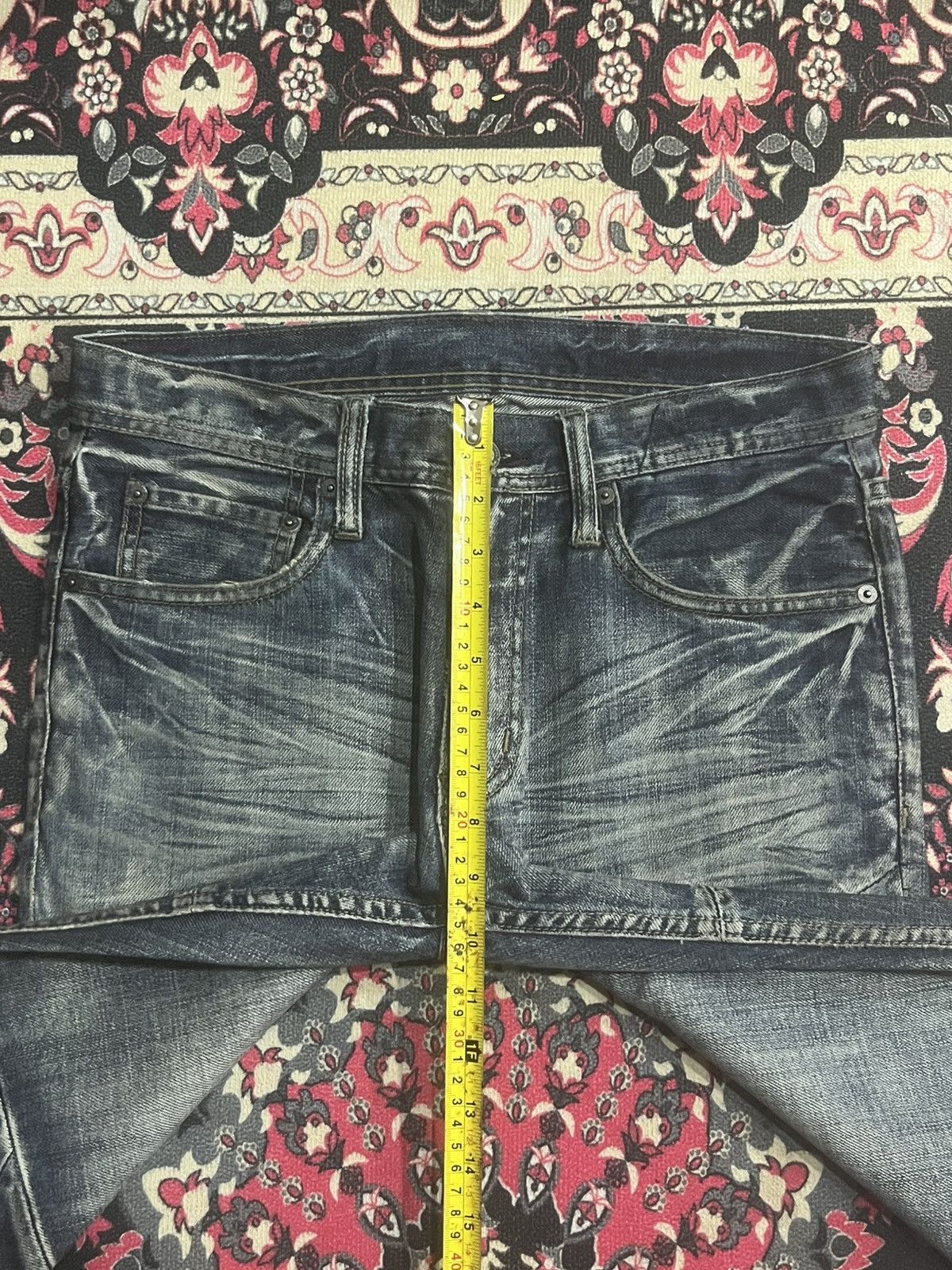 Tornado Mart Japanese Edge x Ruppert Dark Washed Distressed Flare Jeans Size US 30 / EU 46 - 11 Thumbnail