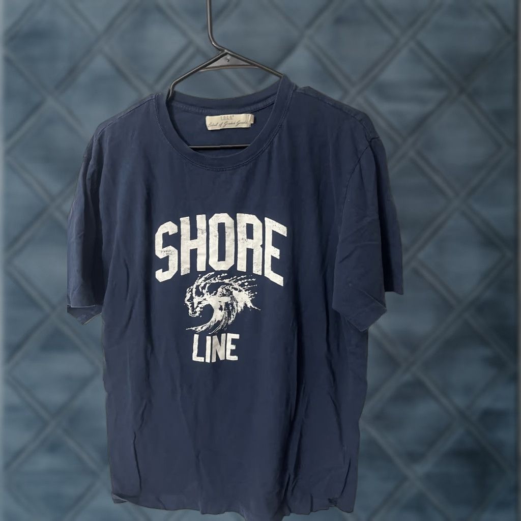 H&M VINTAGE H&M Shirt Mens L Navy Blue Graphic Print 90s Retro Cotton Short Sleeve T-Shirt Warmer Weather/All Seasons Mens Size US L / EU 52-54 / 3 - 1 Thumbnail