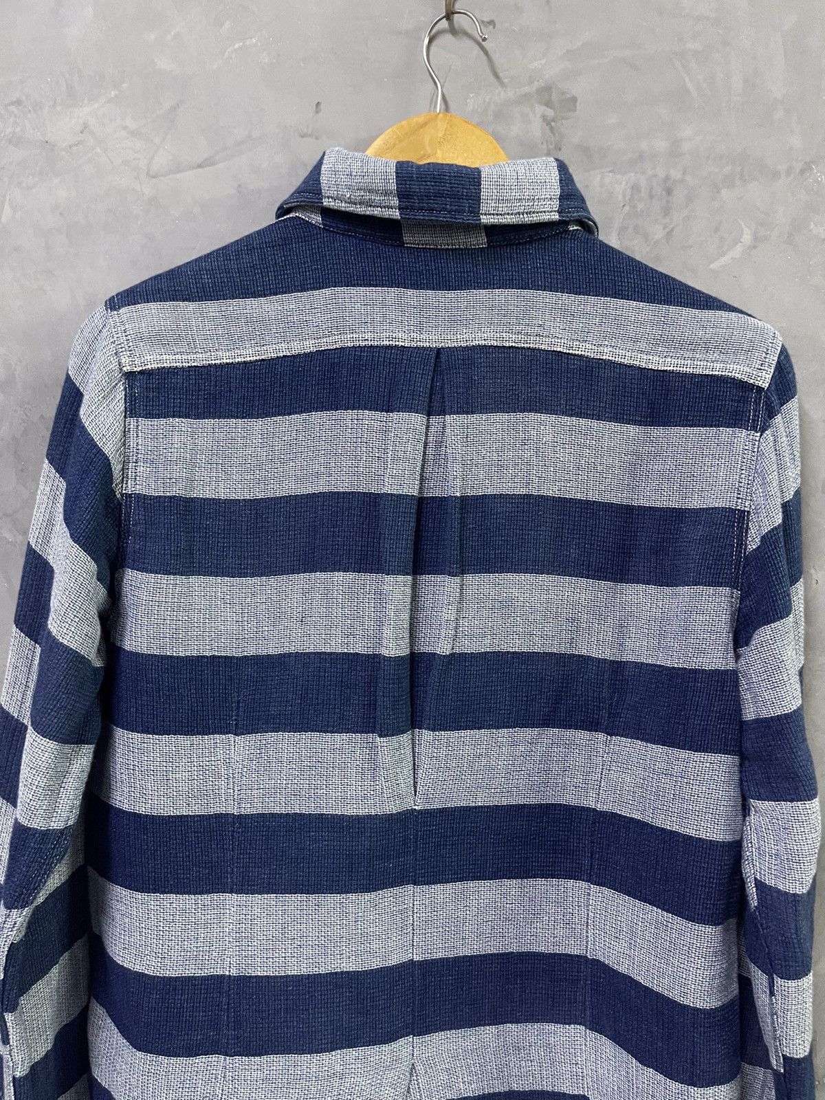 Seveskig Indigo Button Up Snap Button Shirt