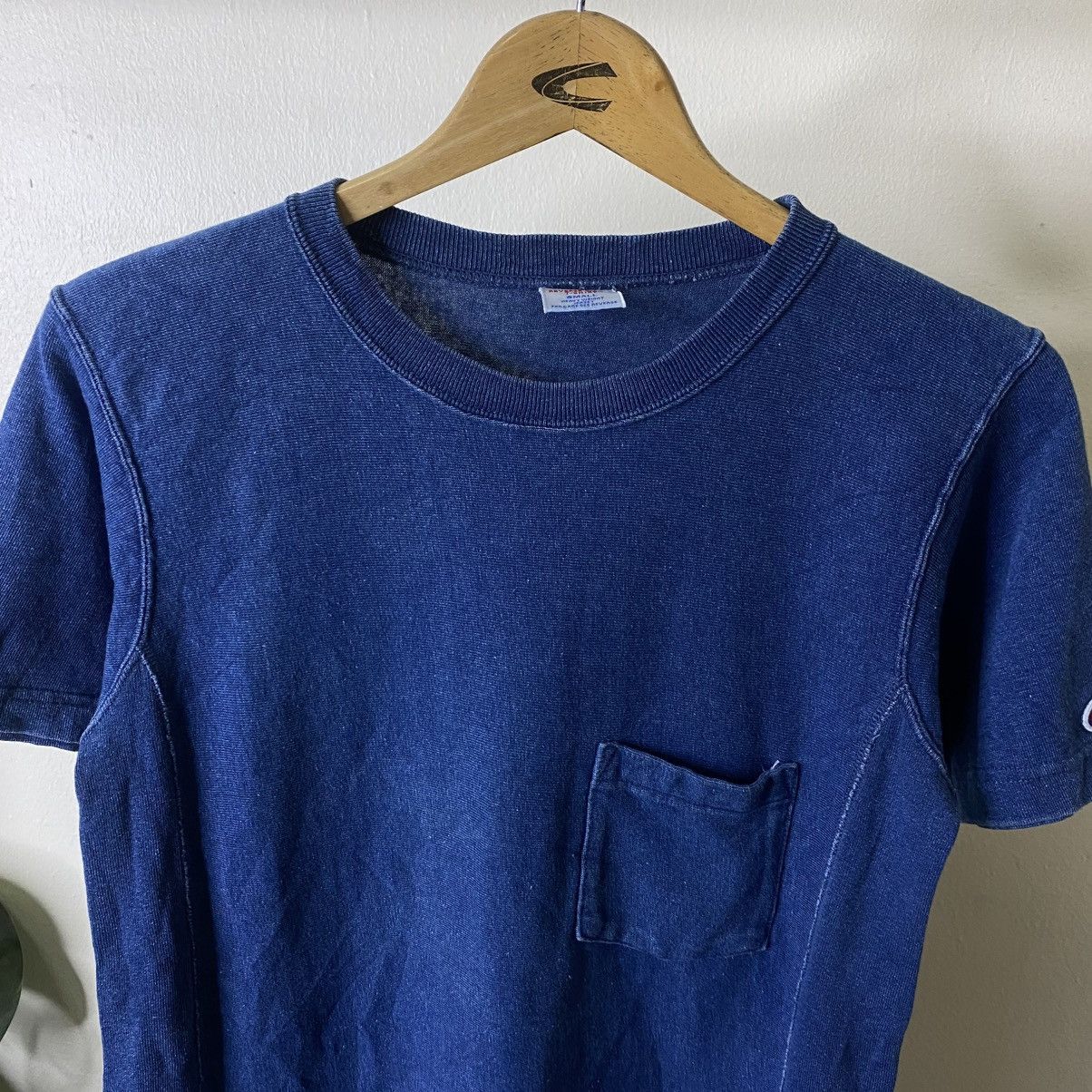 Champion 2000s Champion Reverse Weave Blue Denim Tee Size US S / EU 44-46 / 1 - 2 Thumbnail