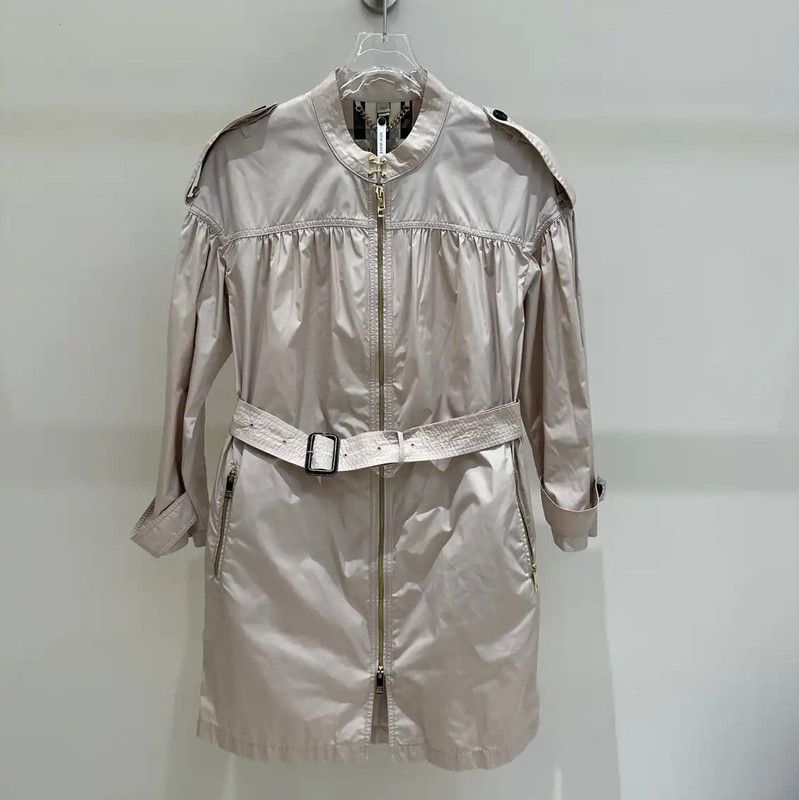 Burberry Burberry Zip-Up Mid-Length Trench Coat in Pale Pink Size L / US 10 / IT 46 - 1 Thumbnail