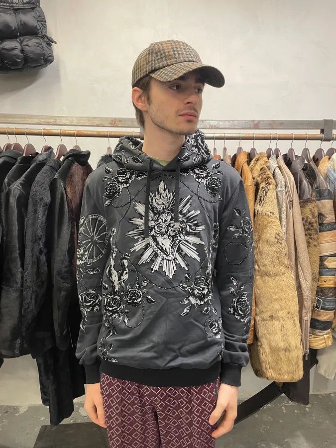Dolce & Gabbana × Vintage AW2015 Dolce & Gabbana Flowers Distinct Grey Hoodie Size US S / EU 44-46 / 1 - 2 Thumbnail