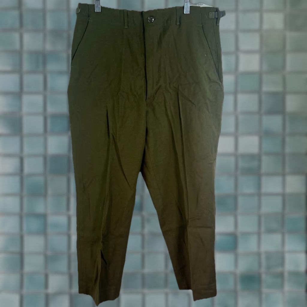 Vintage Vtg 1953 Wool M-1951 US Military Field Trouser Pants Mens MK Short 34x28.5 Green Size US 31 - 1 Thumbnail