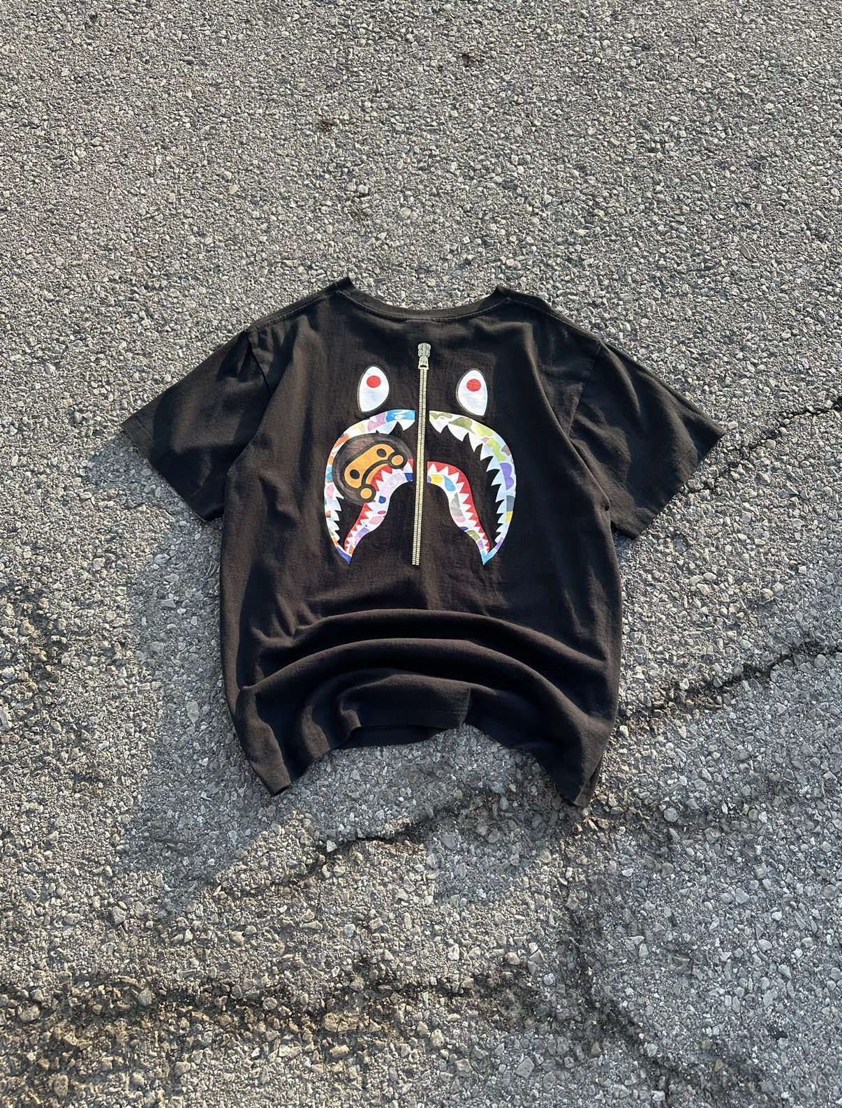 Bape multi camo shark tee best sale