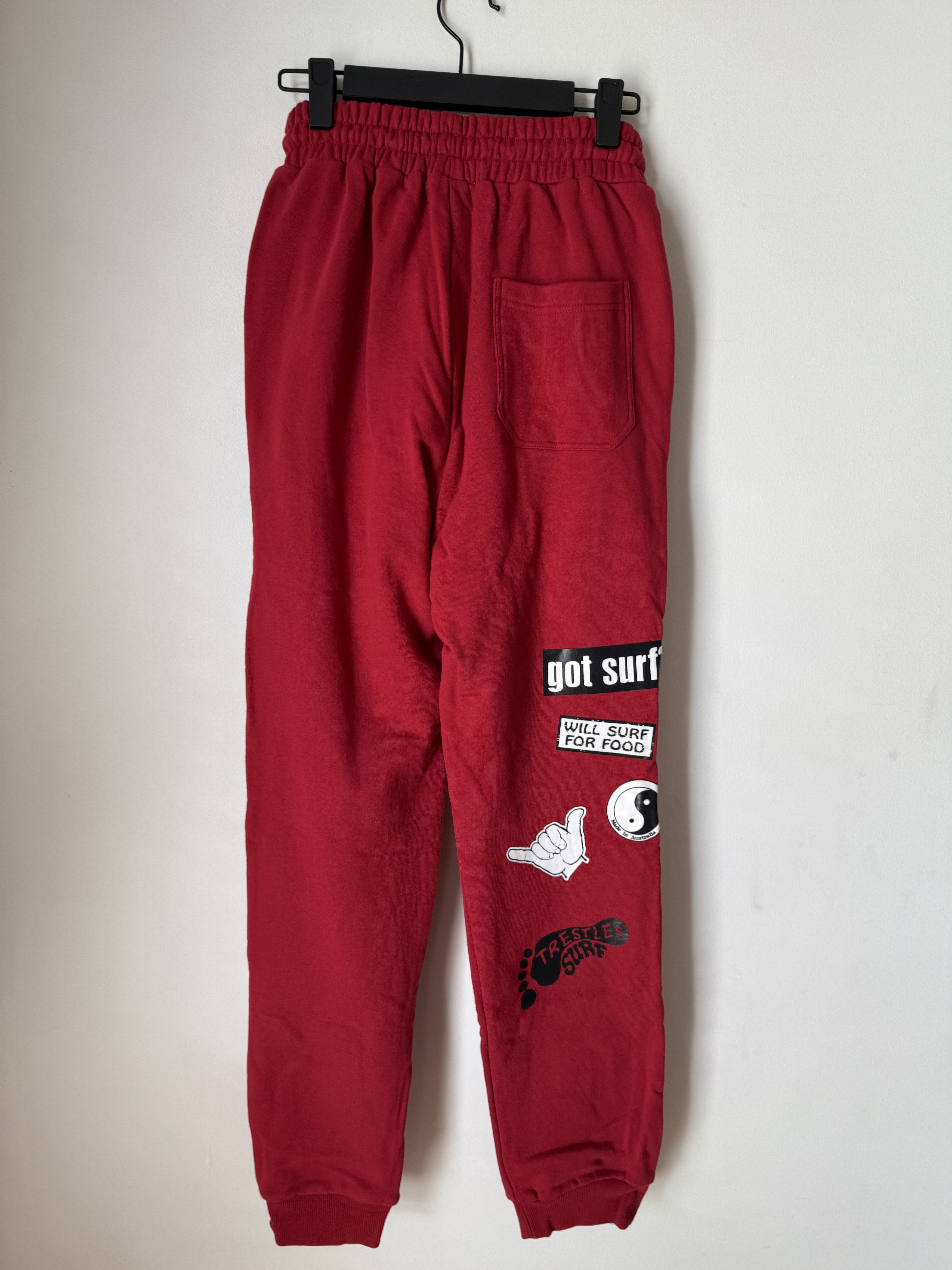 EX INFINITAS TIE FRONT SURF STICKER RED TRACKPANT. SIZE S Size US 30 / EU 46 - 7 Thumbnail