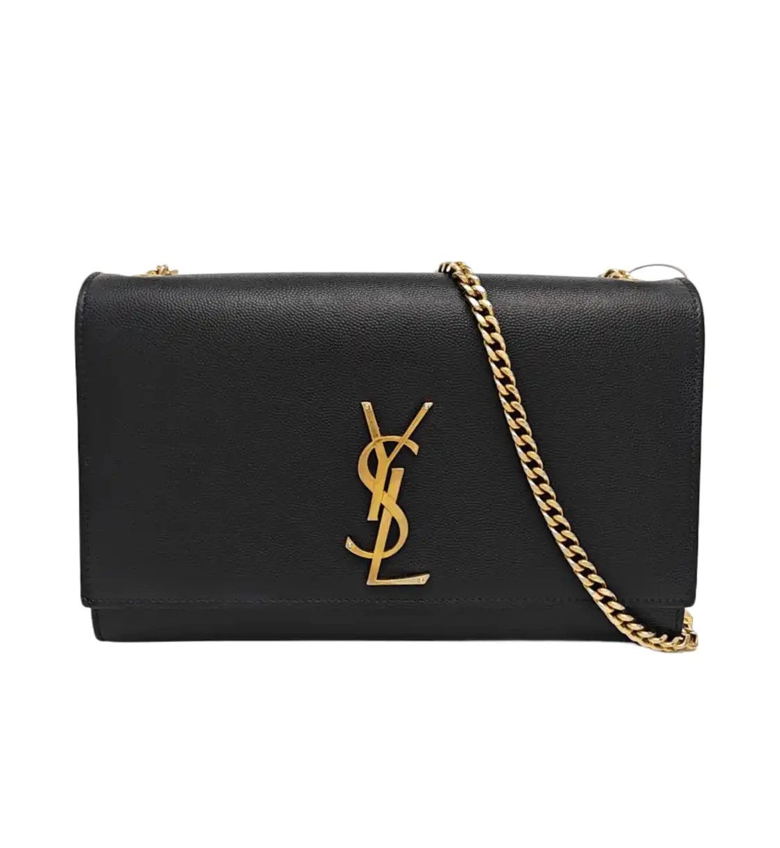 Saint Laurent Paris Saint Laurent Paris YSL KATE Medium black cowhide leather embossed chain bag fla Size ONE SIZE - 1 Thumbnail