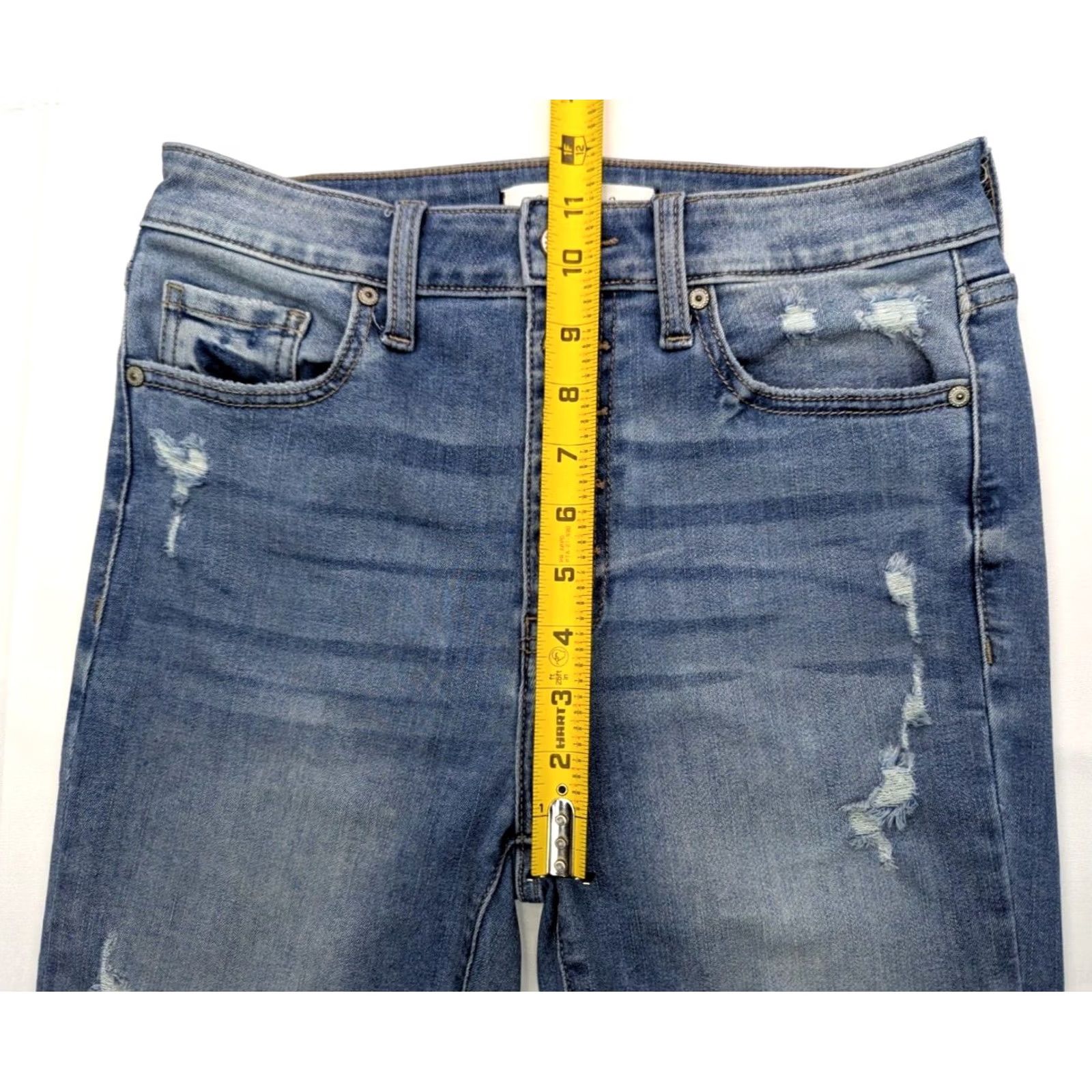 Vintage Eunina Jeans Distressed High Rise Skinny 5 27x27.5 Blue Women Jeans Size 27" / US 4 / IT 40 - 4 Thumbnail