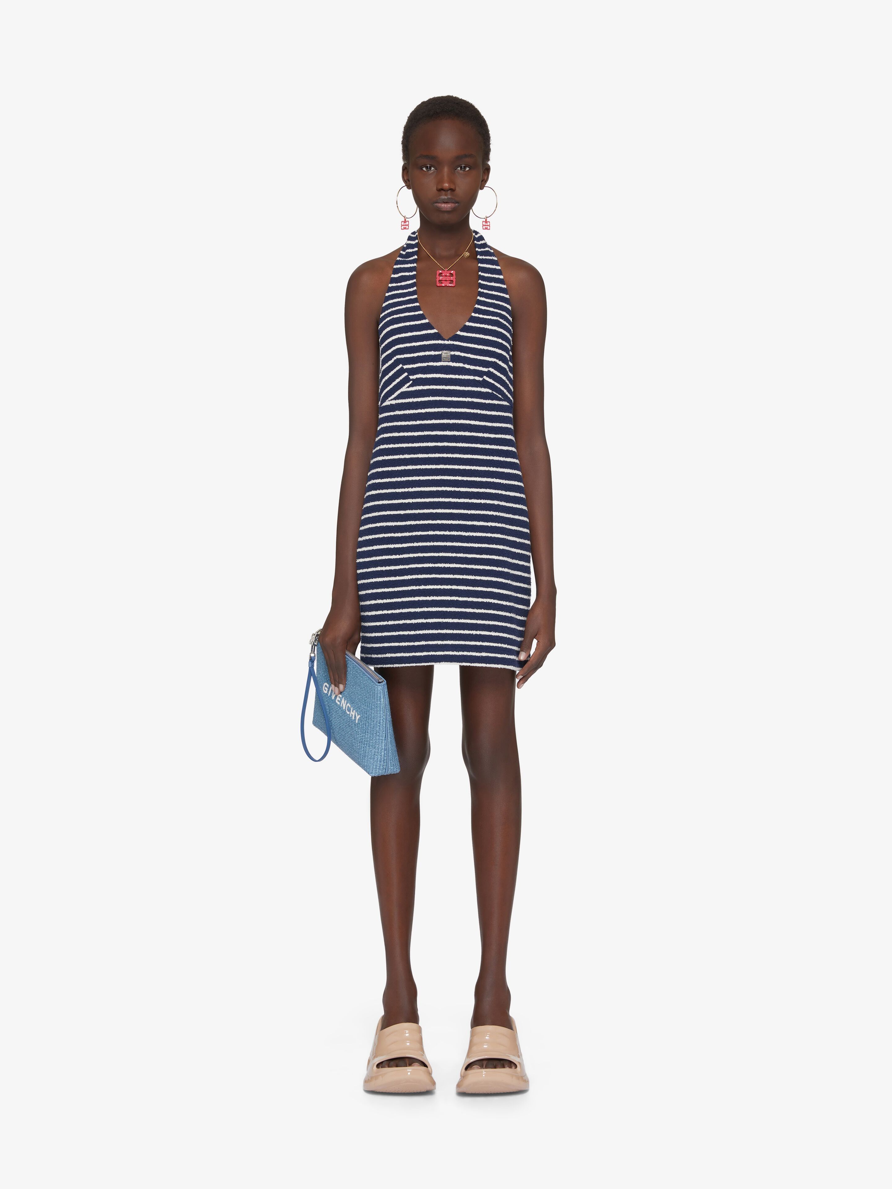 Givenchy o1w1db10825 Halter Neck Towelling Dress in Blue/White Size XS / US 0-2 / IT 36-38 - 2 Thumbnail