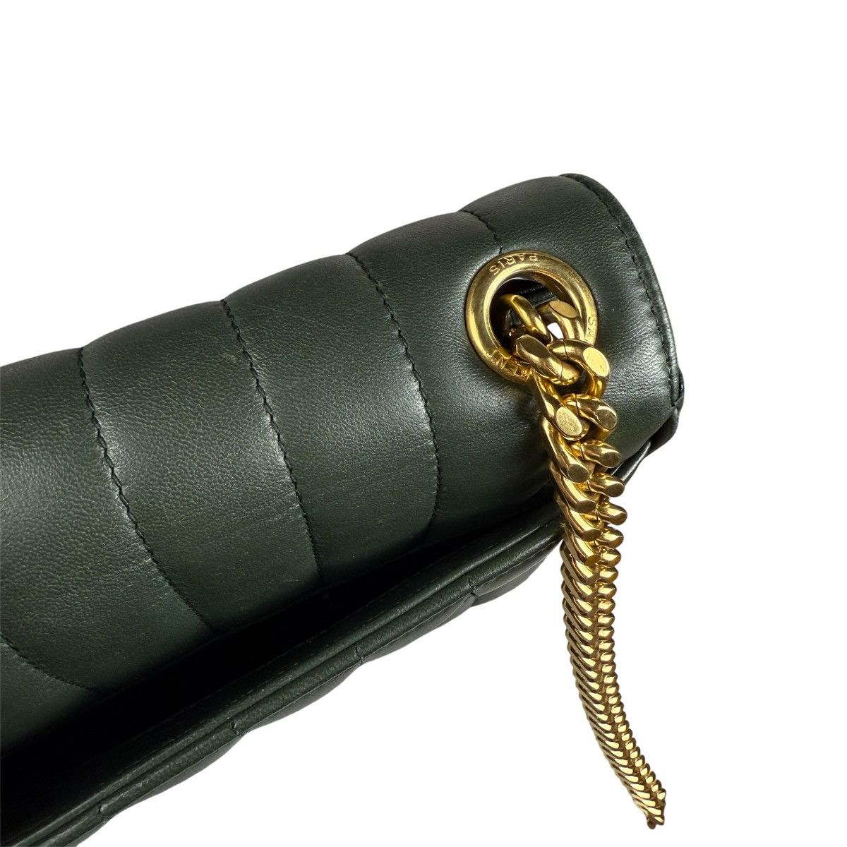 Saint Laurent Paris SAINT LAURENT 2018 Lambskin Vicky Chain Green Crossbody Bag Size ONE SIZE - 7 Thumbnail